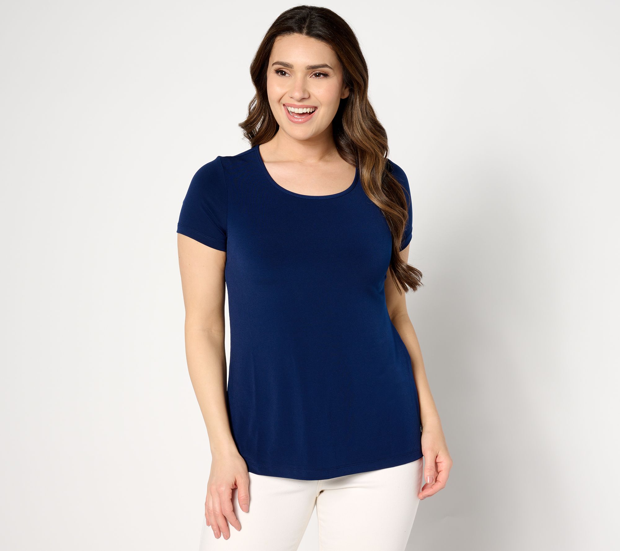 "As Is" Susan Graver Modern Essentials Liquid Knit A-Line Top
