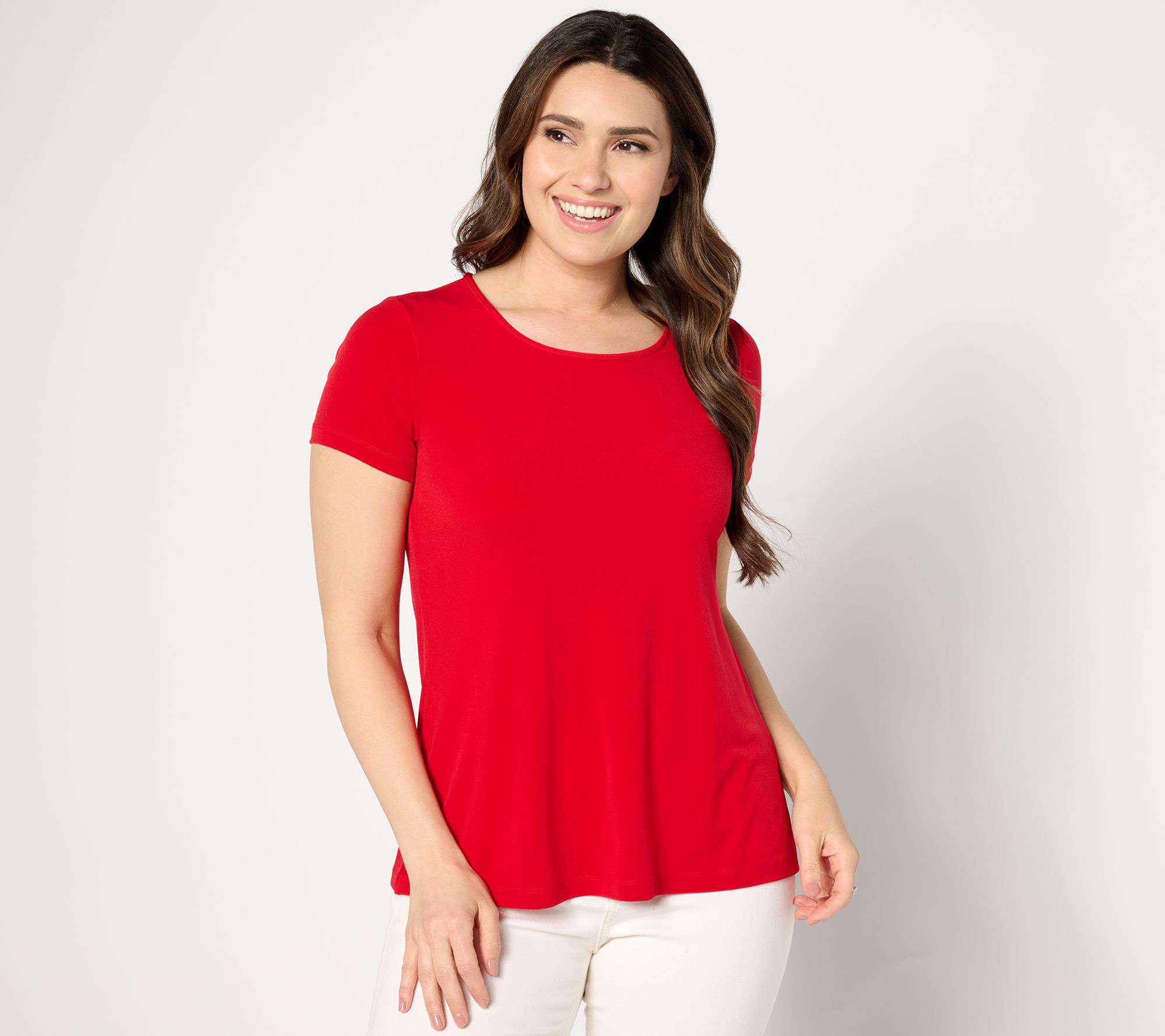 "As Is" Susan Graver Modern Essentials Liquid Knit A-Line Top