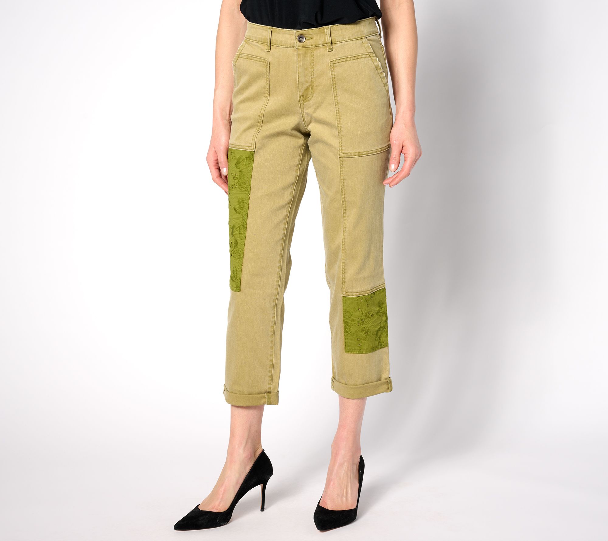 "As Is" LOGO by Lori Goldstein Special Edition Reg. Boyfriend Jeans w/Eyelet