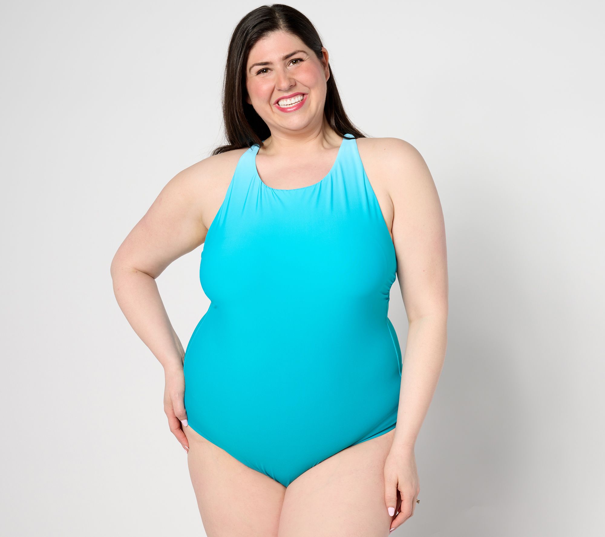 "As Is" Jantzen Layla Cross Back High Neck One Piece