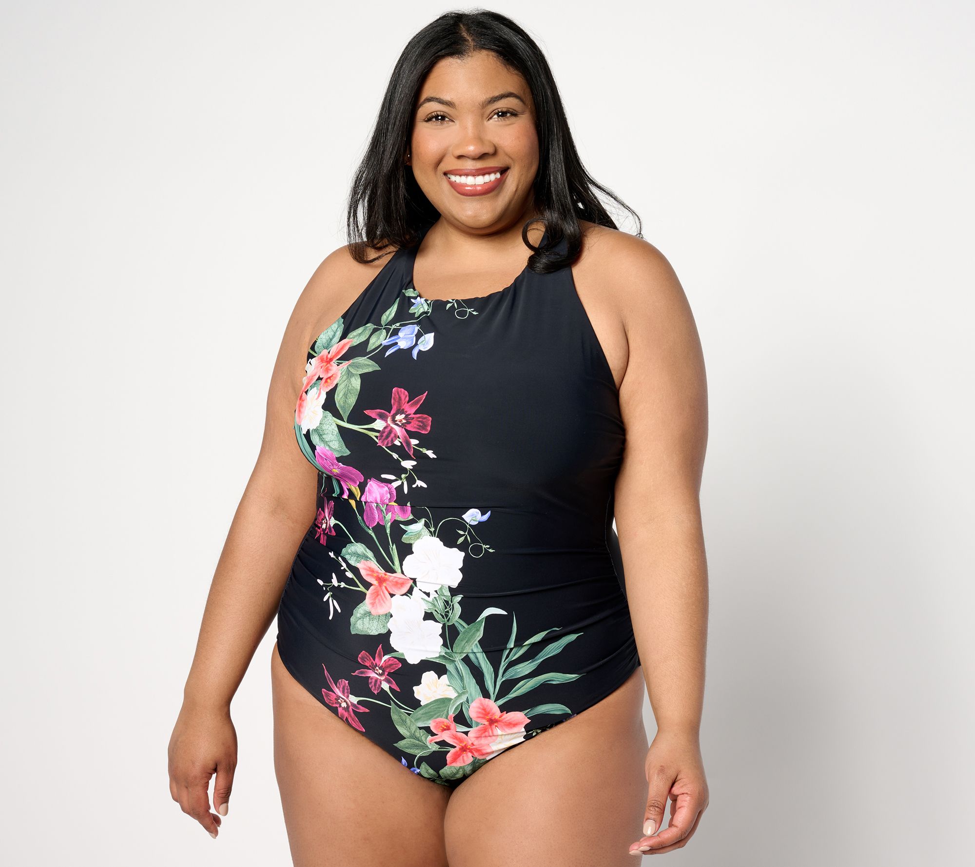 "As Is" Jantzen Layla Cross Back High Neck One Piece