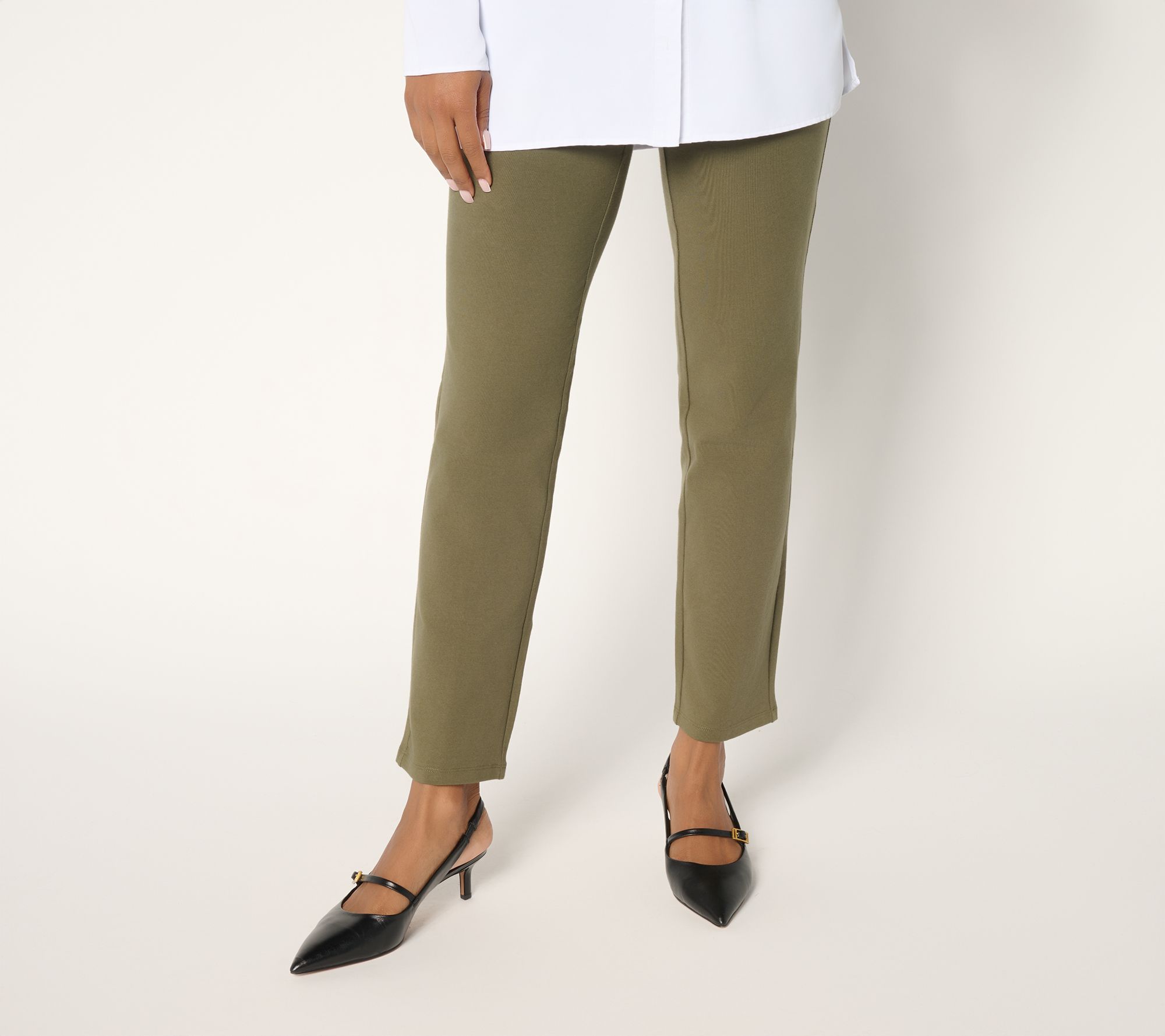 Women with Control Petite Tummy Control TUSHY LIFTER Slim Leg Pants