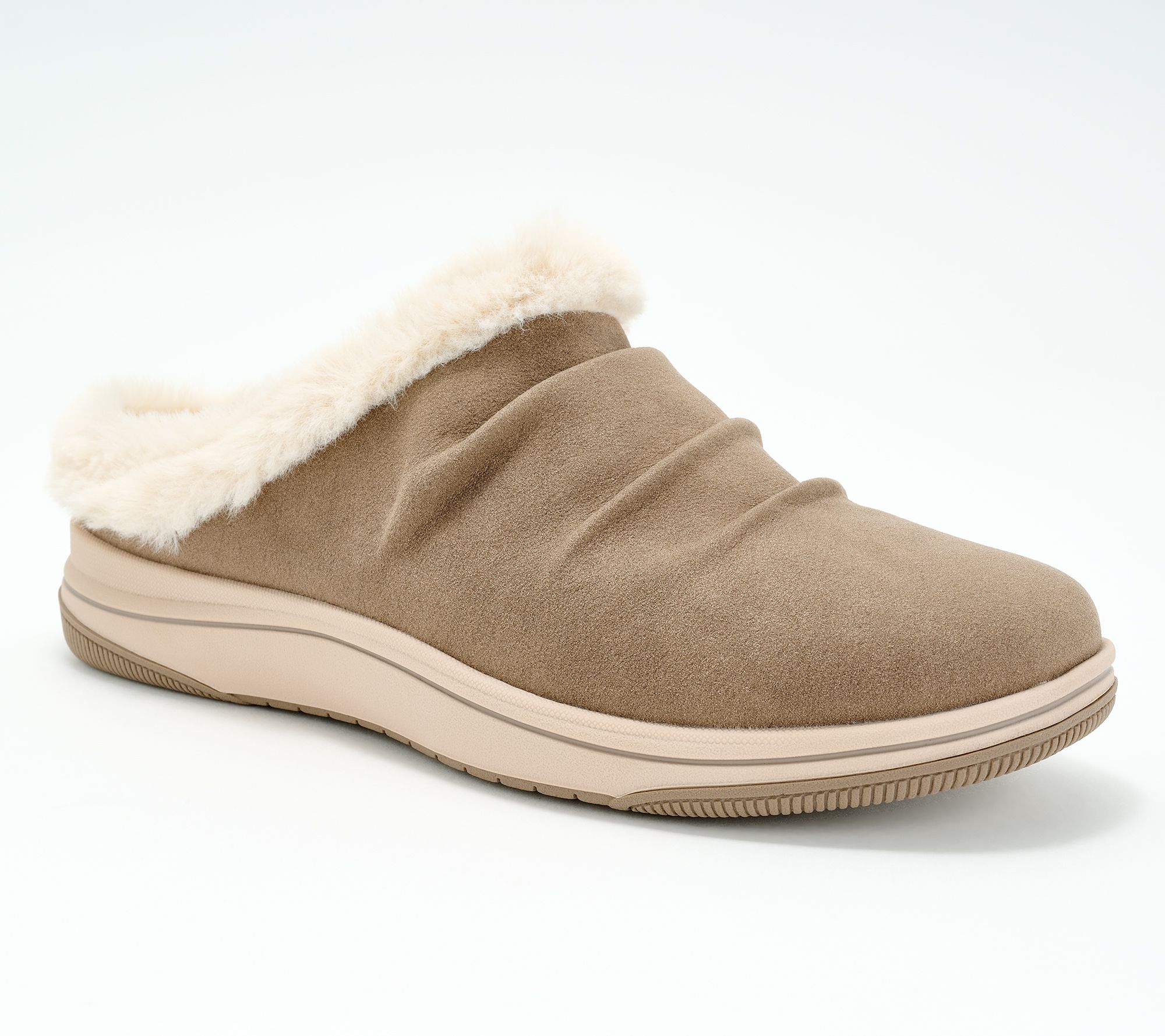 Clarks Cloudsteppers Faux Fur Clogs Breeze Willow QVC