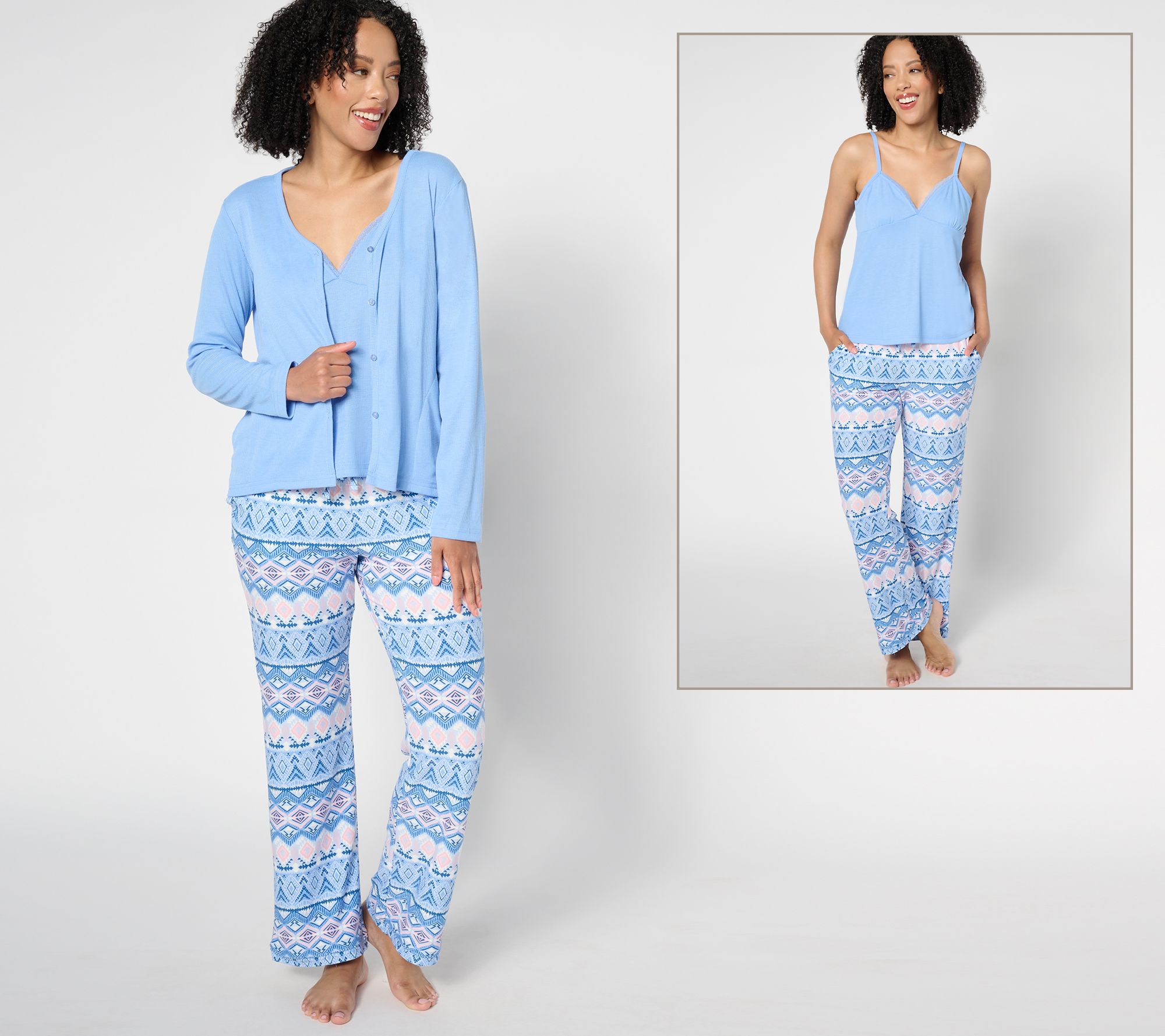 "As Is" Muk Luks Ribbed Knit & Dream Cloud Three- Piece Set