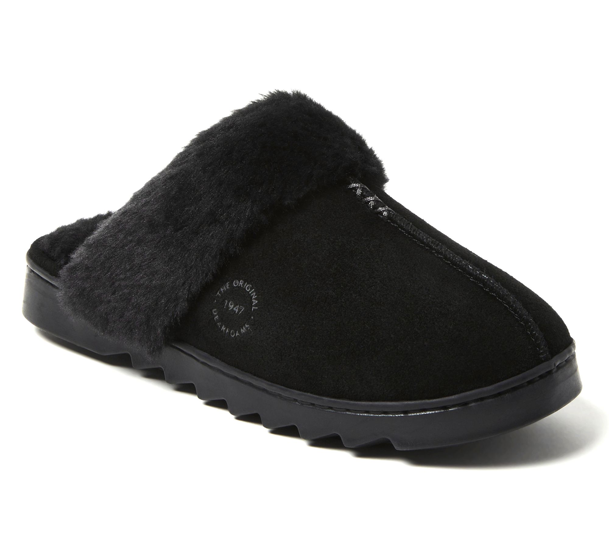 Dearfoams Women's Indoor/Outdoor Suede Scuff Slipper - Helena