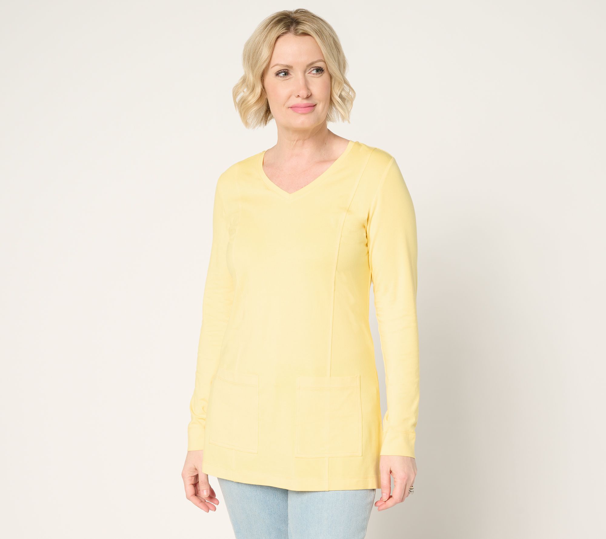 Denim & Co. Essentials Petite So Soft Jersey Tunic