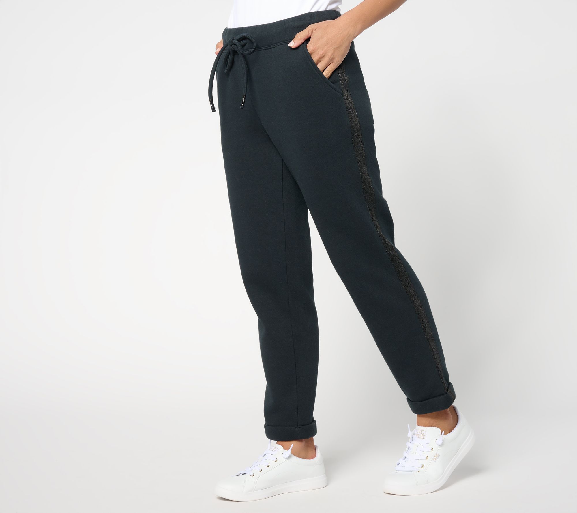 Martha Stewart Signature Petite French Terry Slim Leg Ankle Pants