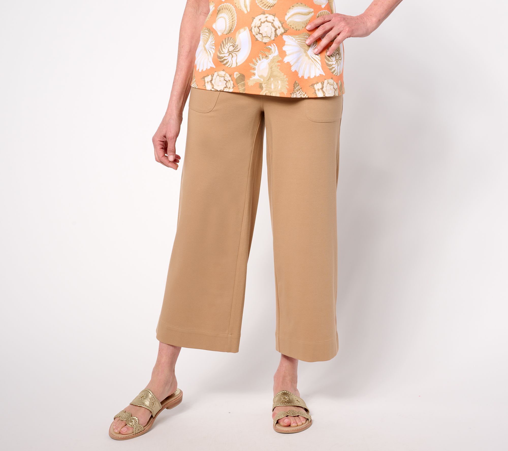 Isaac Mizrahi Live! Regular Essentials Pima Cotton Culotte Pants