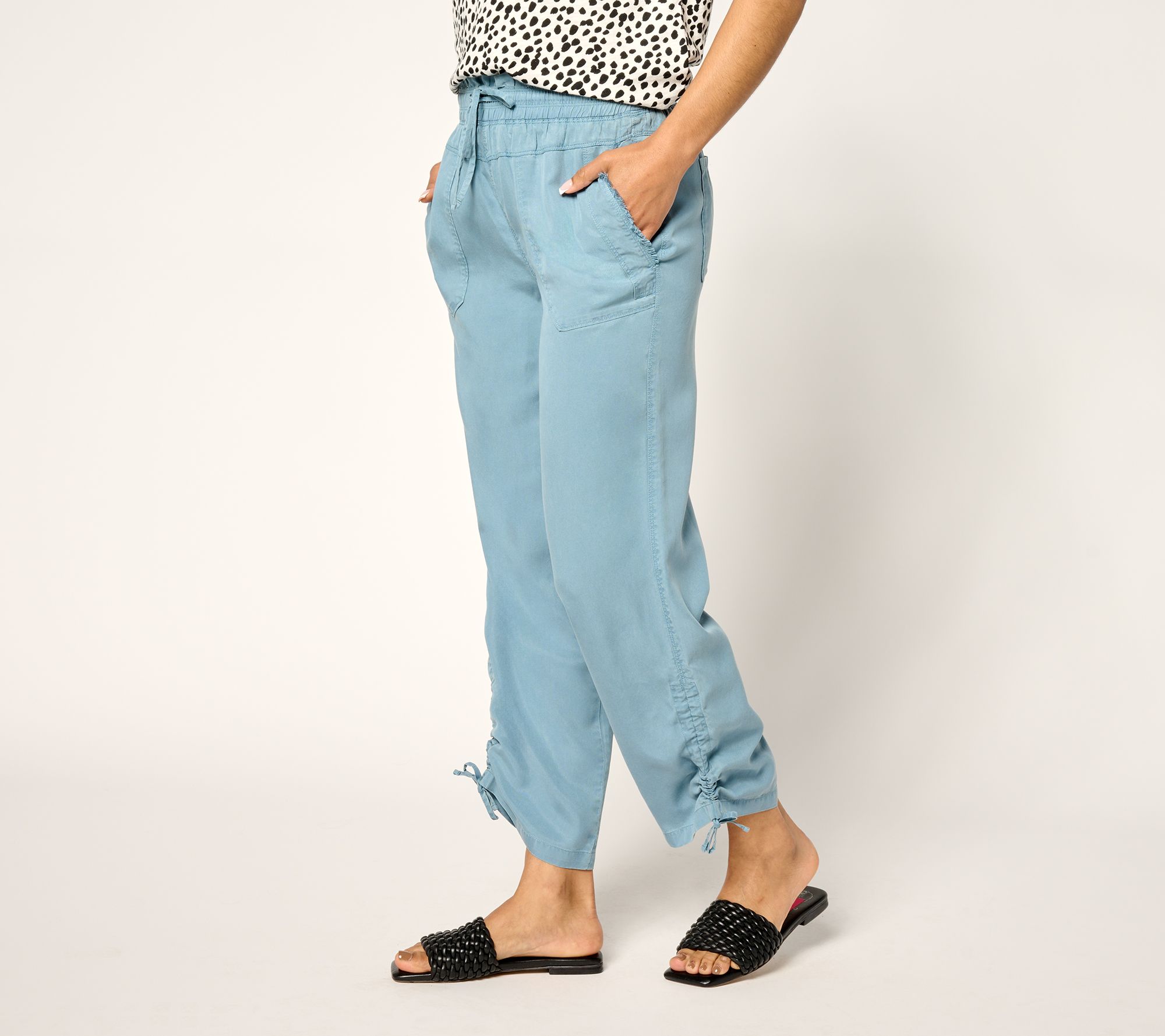 LOGO by Lori Goldstein Regular Ruched Ankle Pants