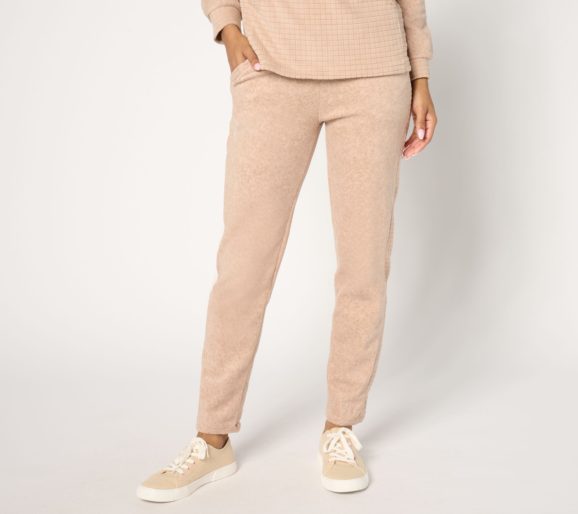 "As Is" Cuddl Duds Fleecewear with Grid Slim Pant