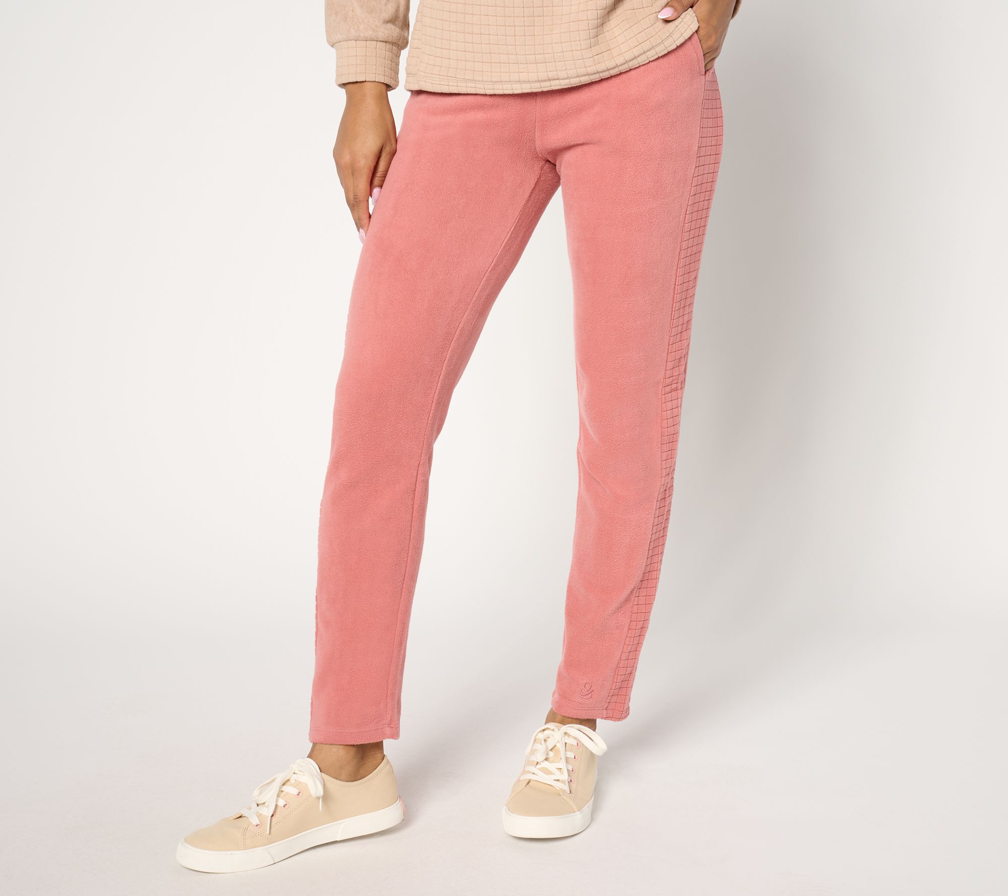 "As Is" Cuddl Duds Fleecewear with Grid Slim Pant