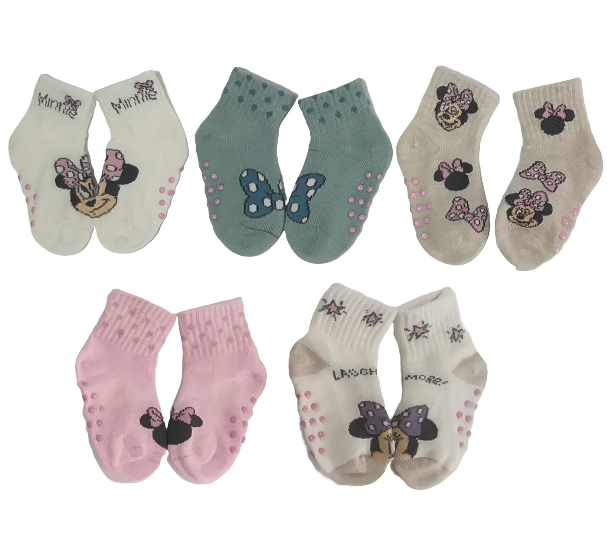 Disney Infant's Set of 5 Ribbed Mid-Crew Socks