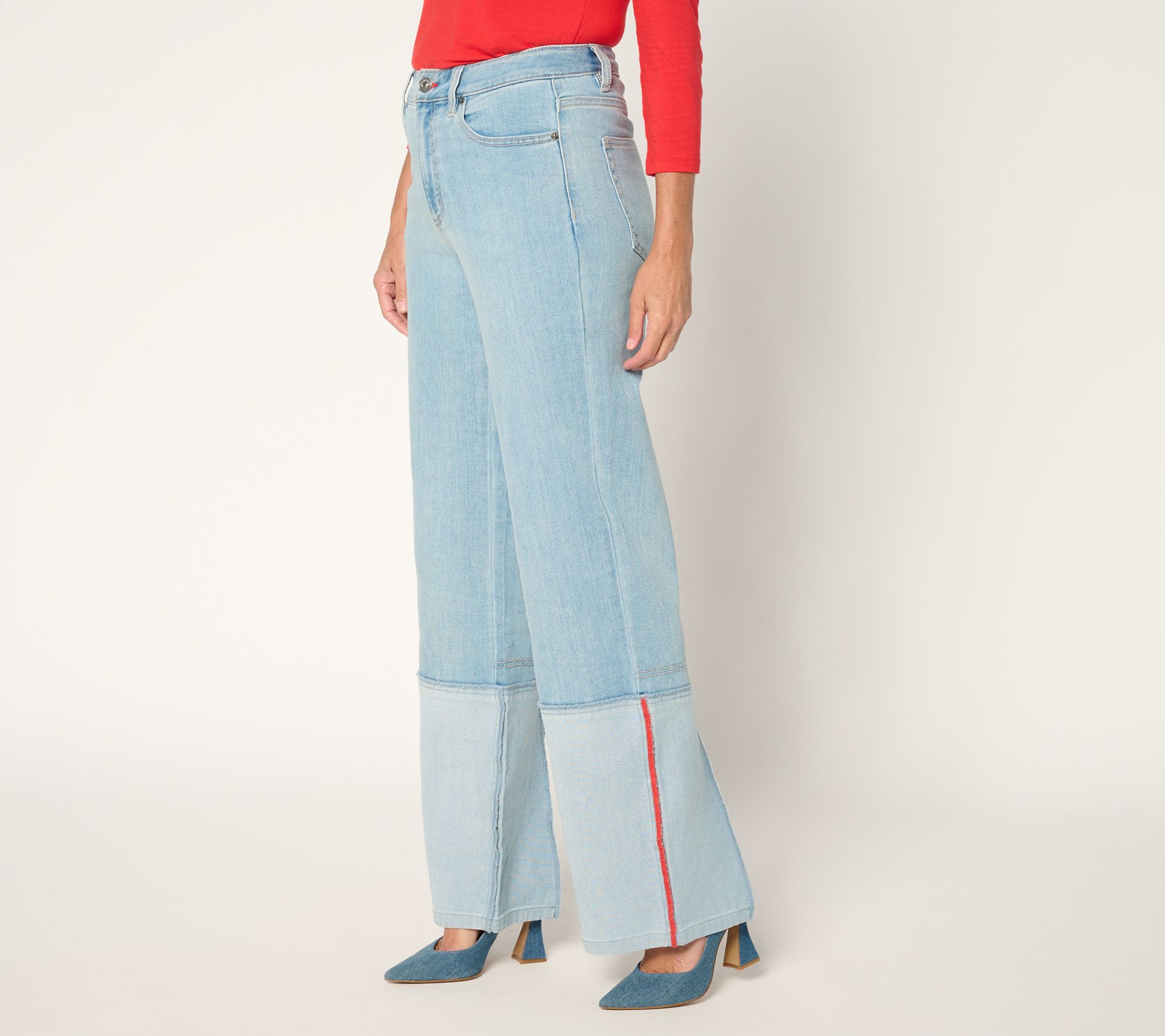 Peace Love World Denim Regular Reverse Pieced Straight Leg Jeans