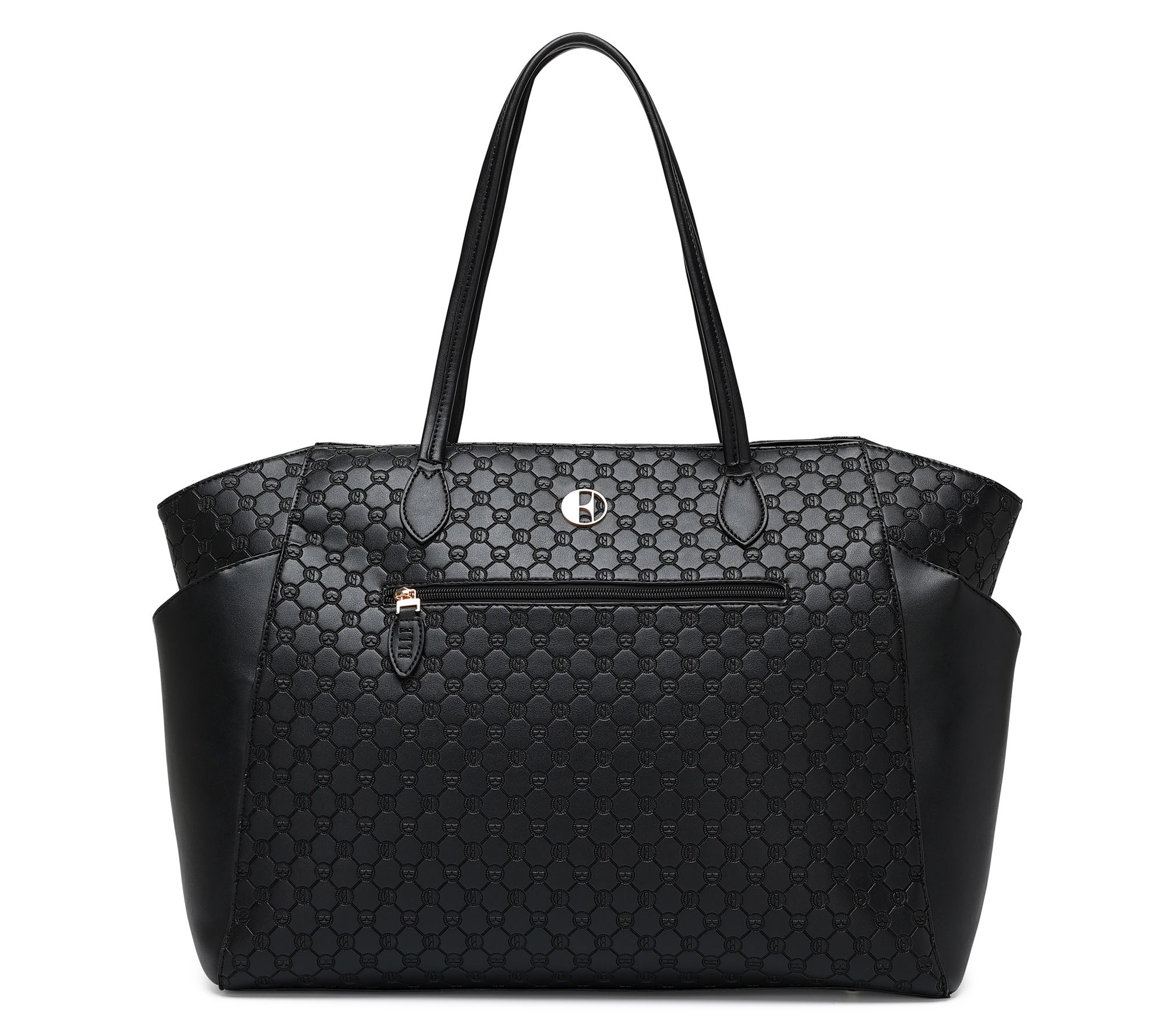  ELLE Compass Vegan Leather Monogram Weekender Tote Bag