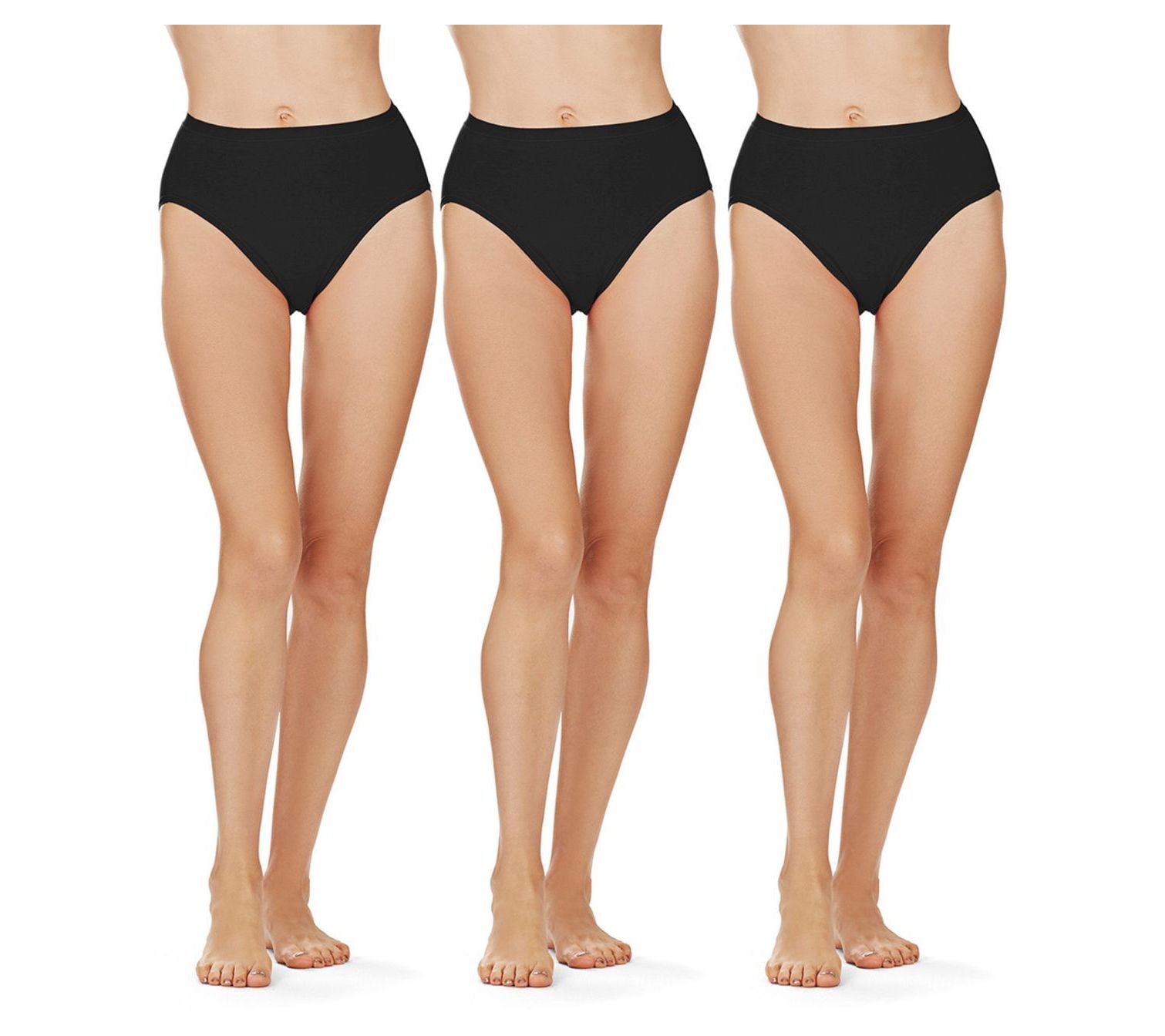 Memoi Women's Set of 3 Cotton Blend Basic Hipster Panties