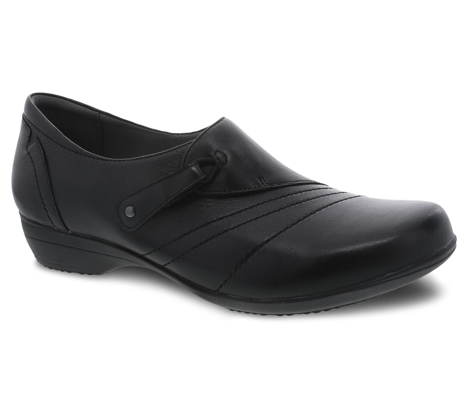 Dansko Franny Black Leather Slip-On