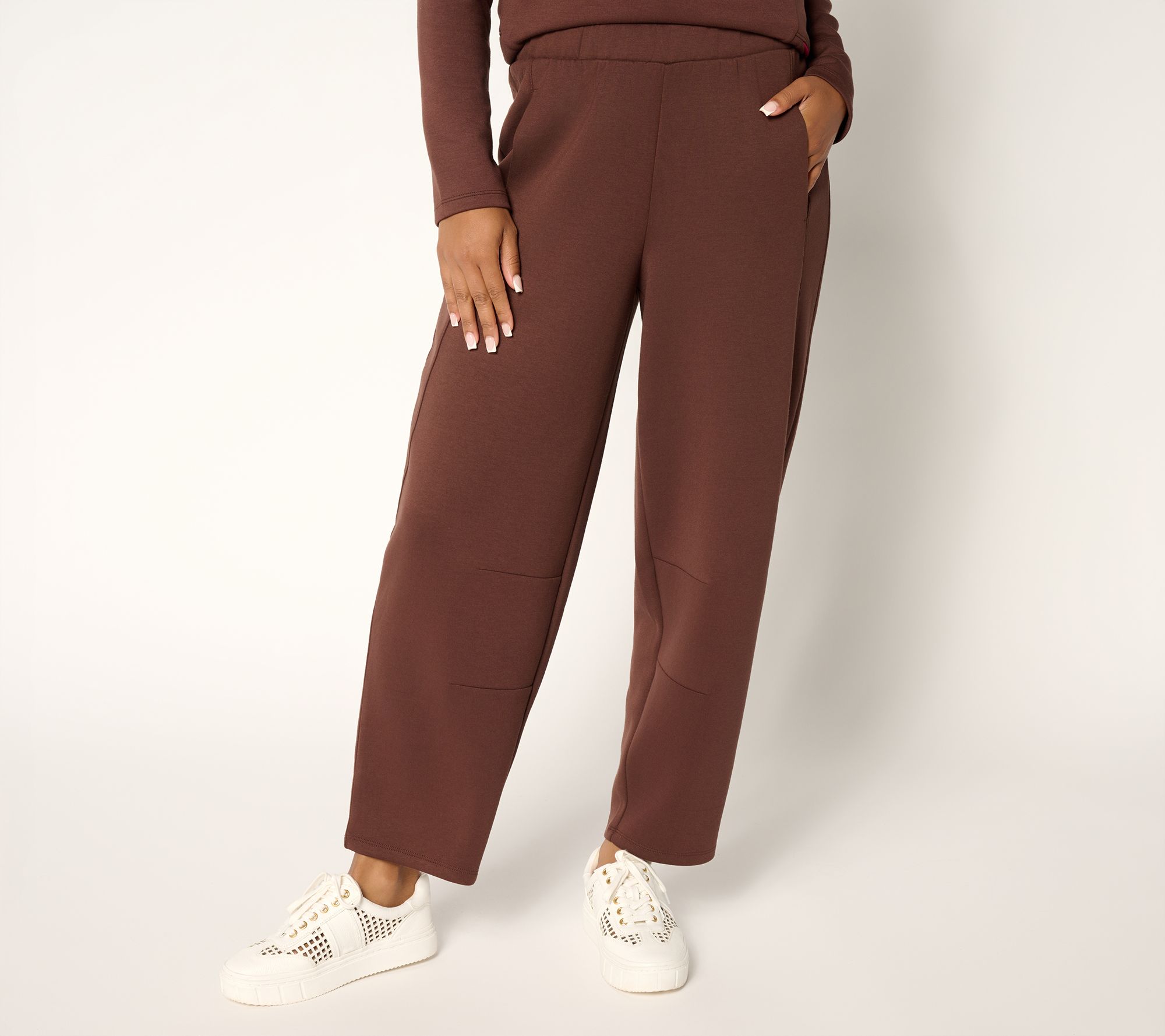 LOGO by Lori Goldstein Regular Scuba Knit Ankle Pants