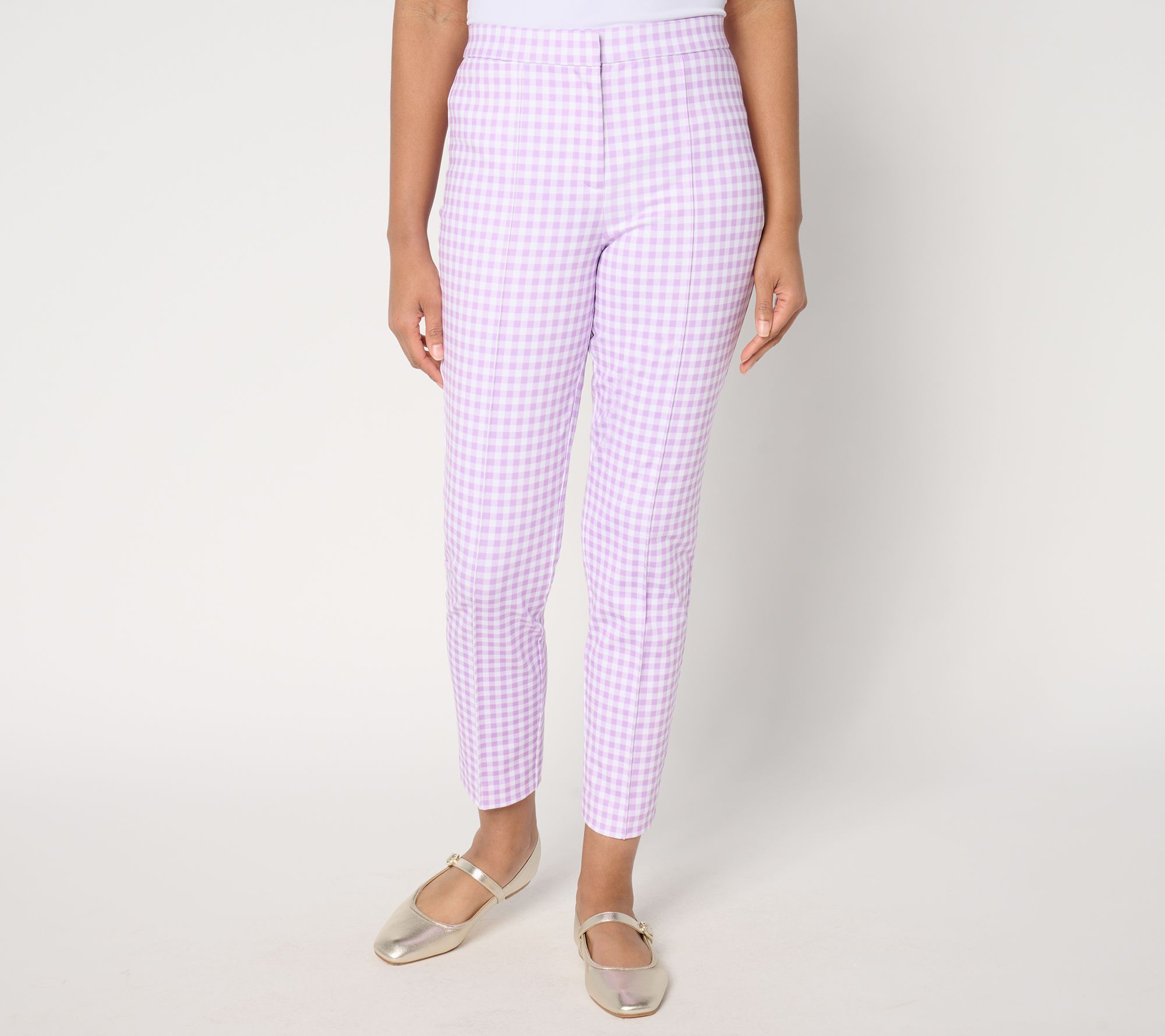 "As Is" Tailored Susan Graver Printed Ponte Pet Slim Leg Trousers
