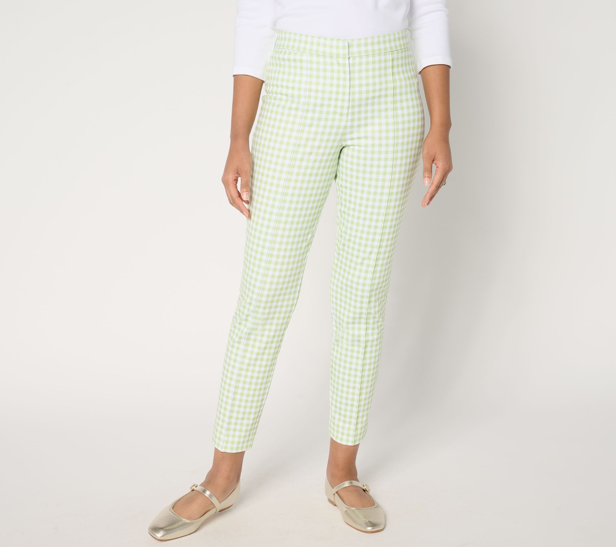 "As Is" Tailored Susan Graver Printed Ponte Pet Slim Leg Trousers
