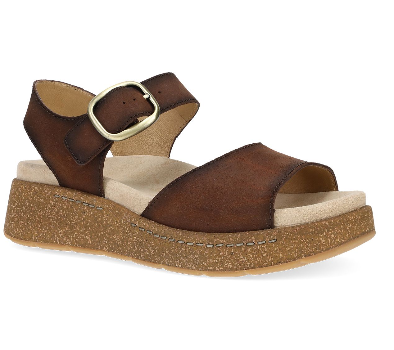 Dansko Bianca Brown Burnished Suede Sandal