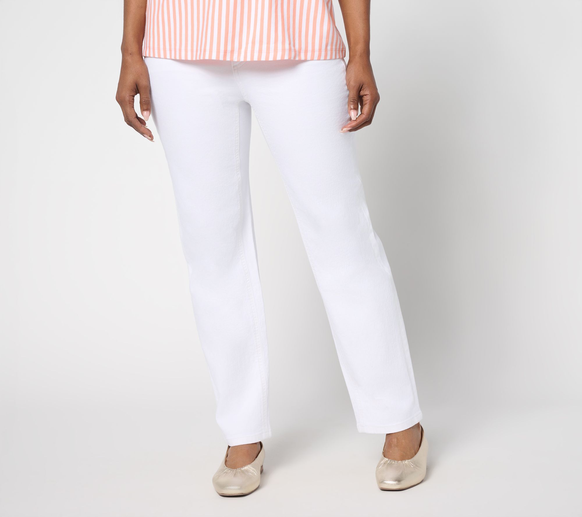 "As Is" Denim & Co. Petite Classic Stretch Colored Ankle Jeans