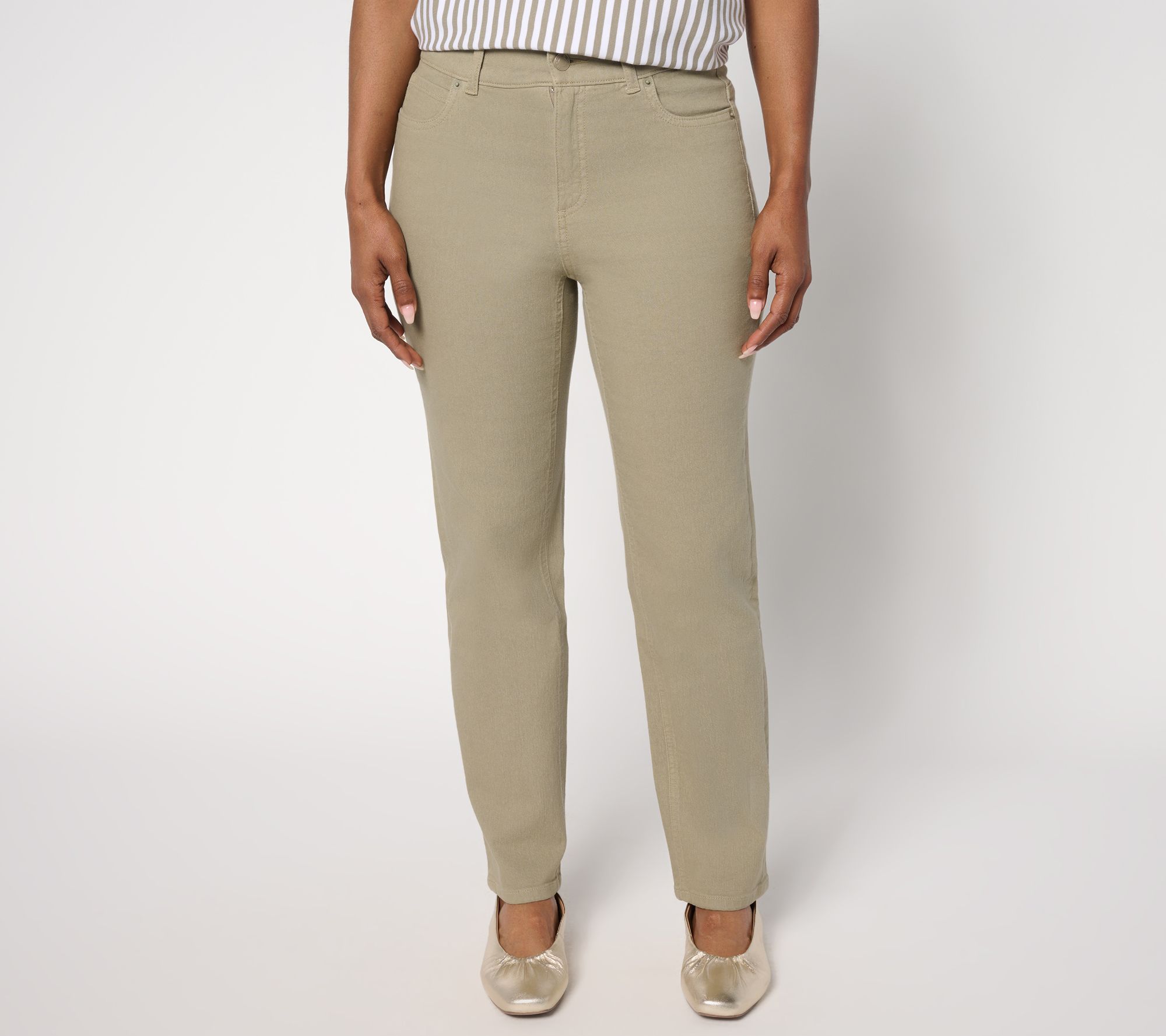 "As Is" Denim & Co. Petite Classic Stretch Colored Ankle Jeans