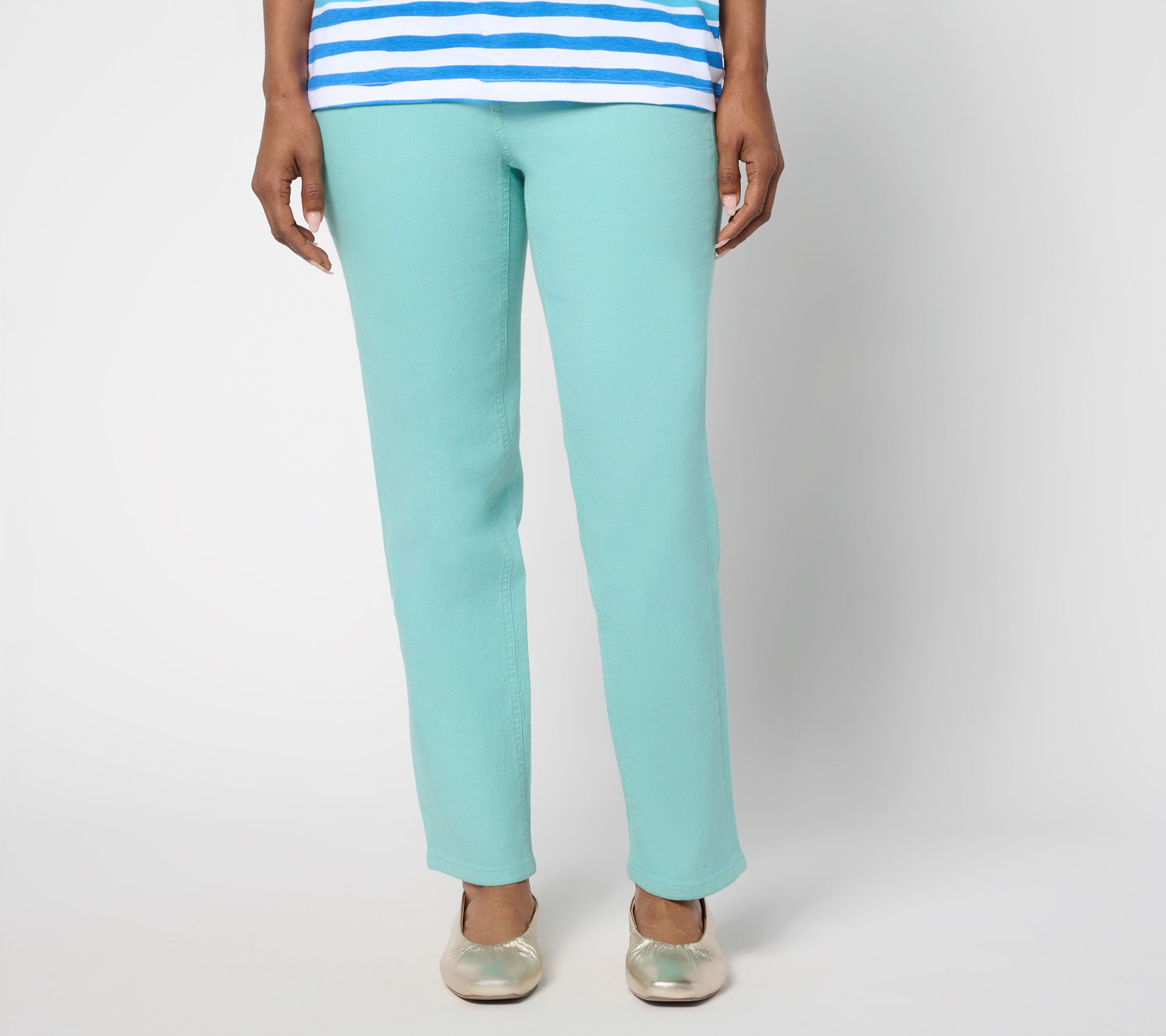 "As Is" Denim & Co. Petite Classic Stretch Colored Ankle Jeans