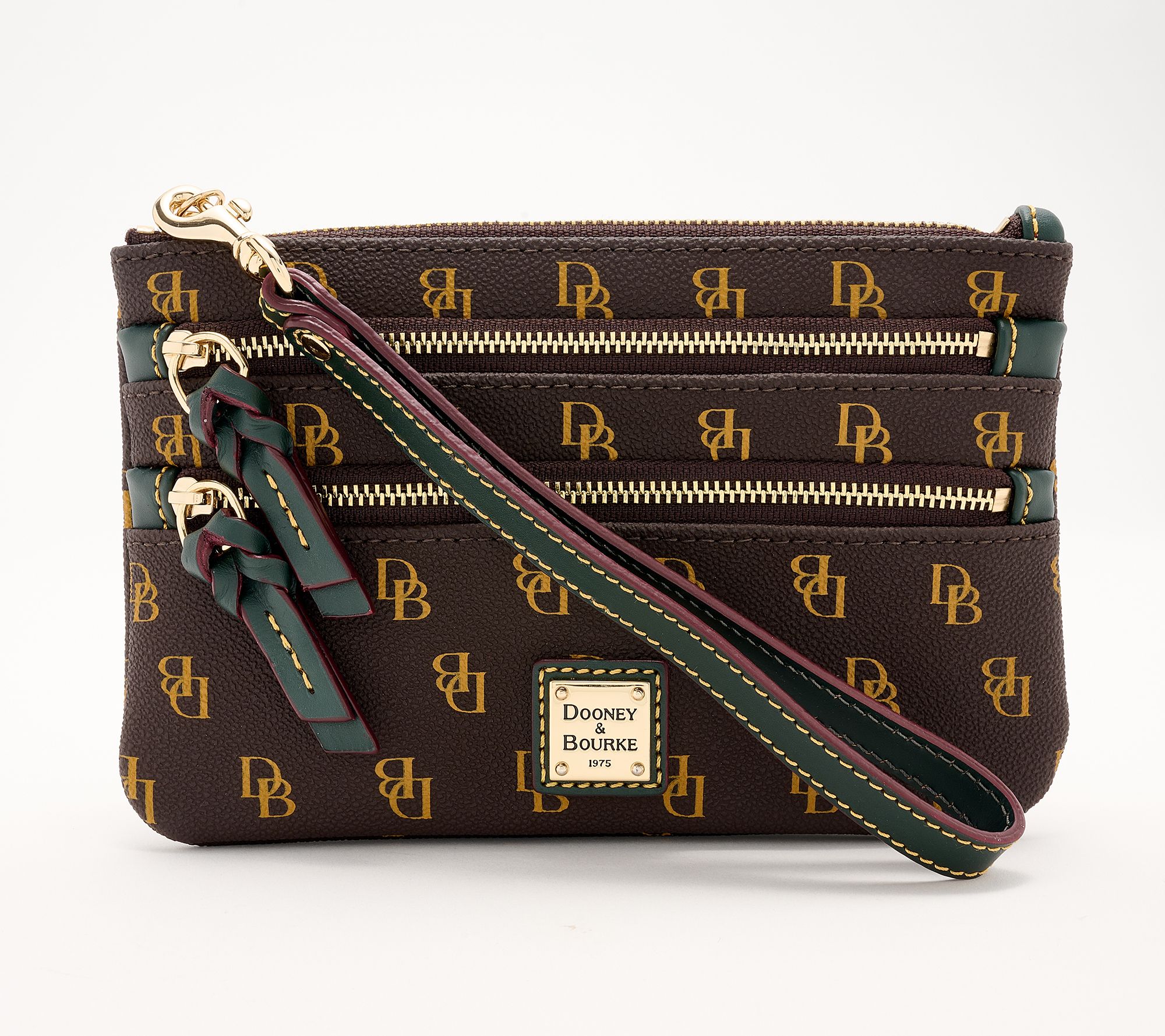 Dooney & Bourke Greta Coated Cotton Triple Zip Wristlet