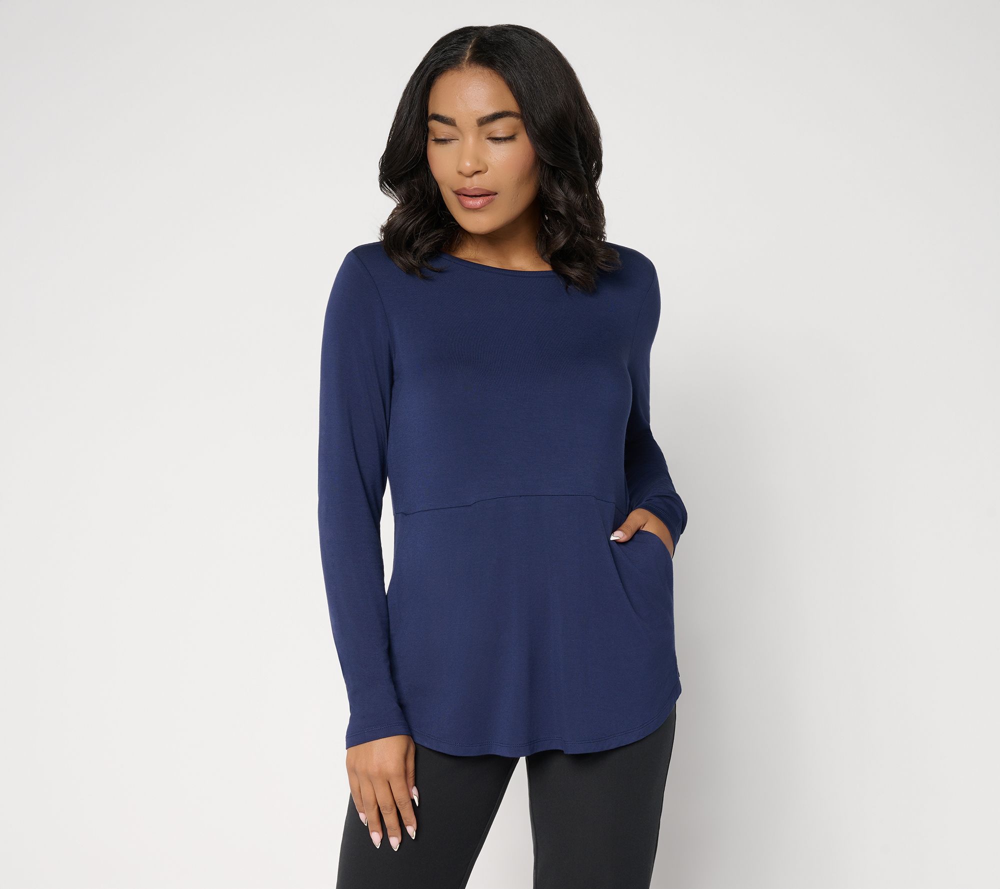Joan Rivers Button Back Long Sleeves Tunic