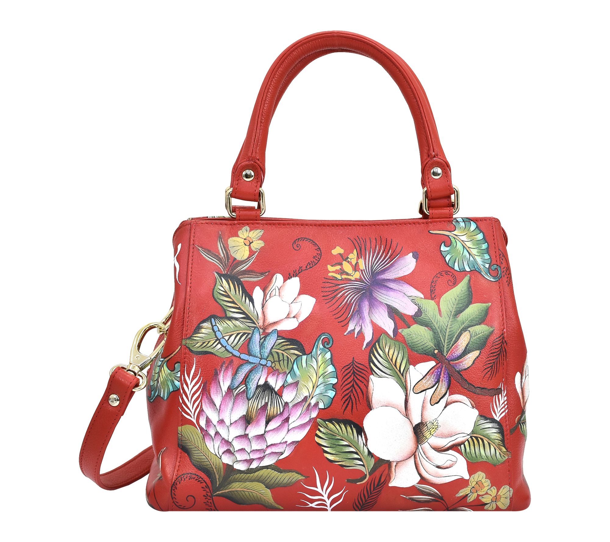 Anushcka Painte d Leather Multi Compartment Sa tchel