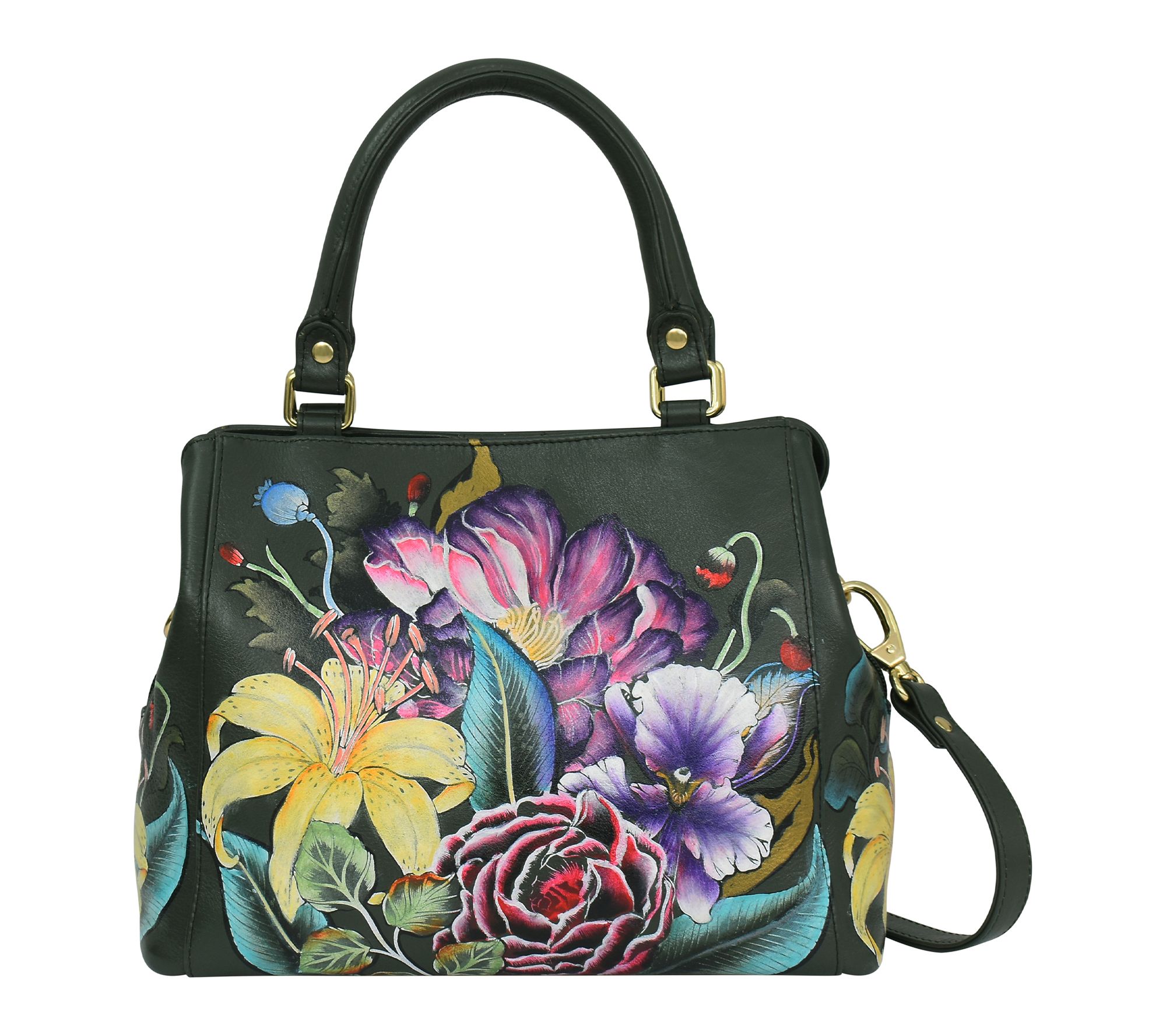 Anushcka Painte d Leather Multi Compartment Sa tchel