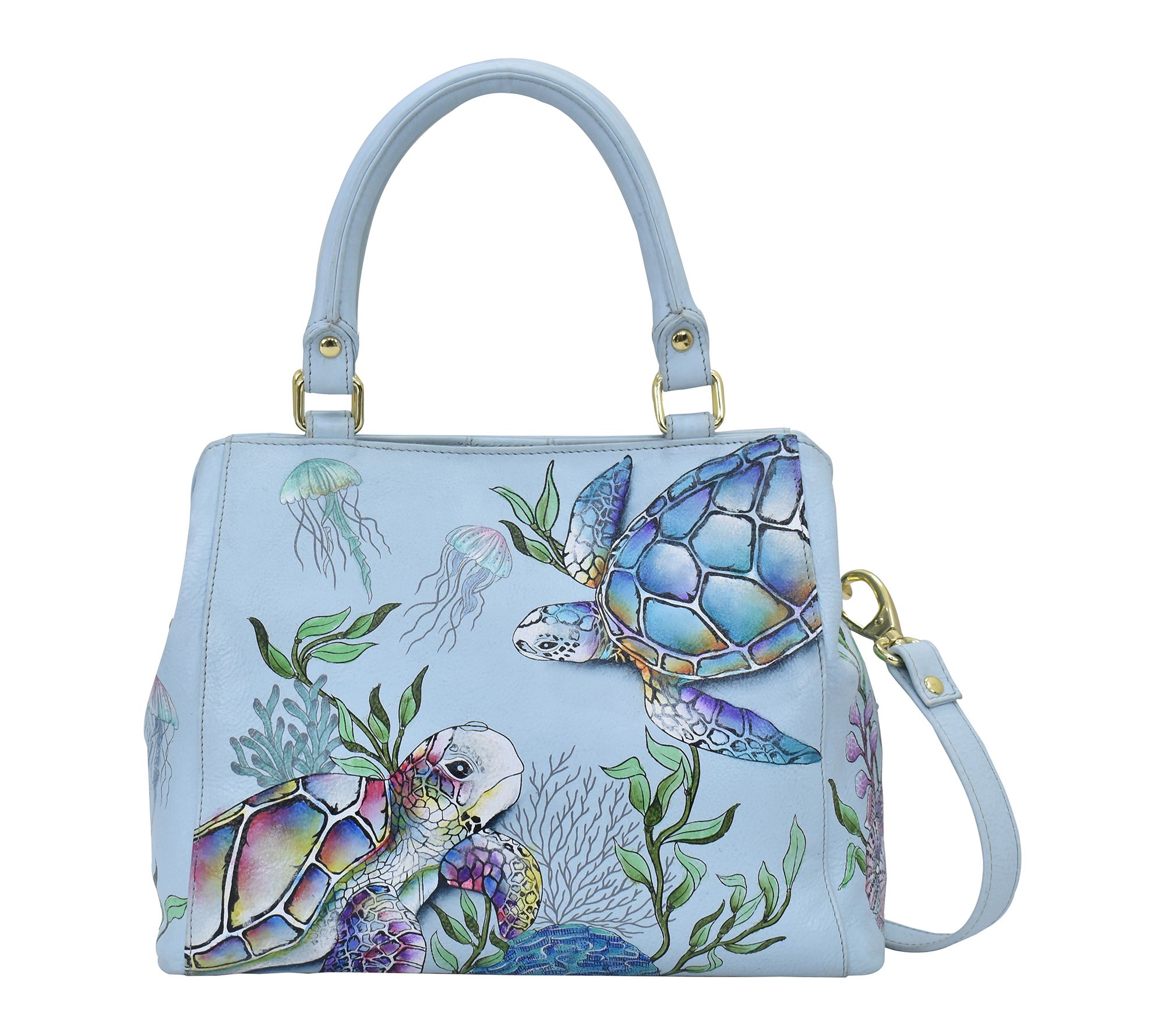 Anuschka Painted Leather Multi Compartment Satchel