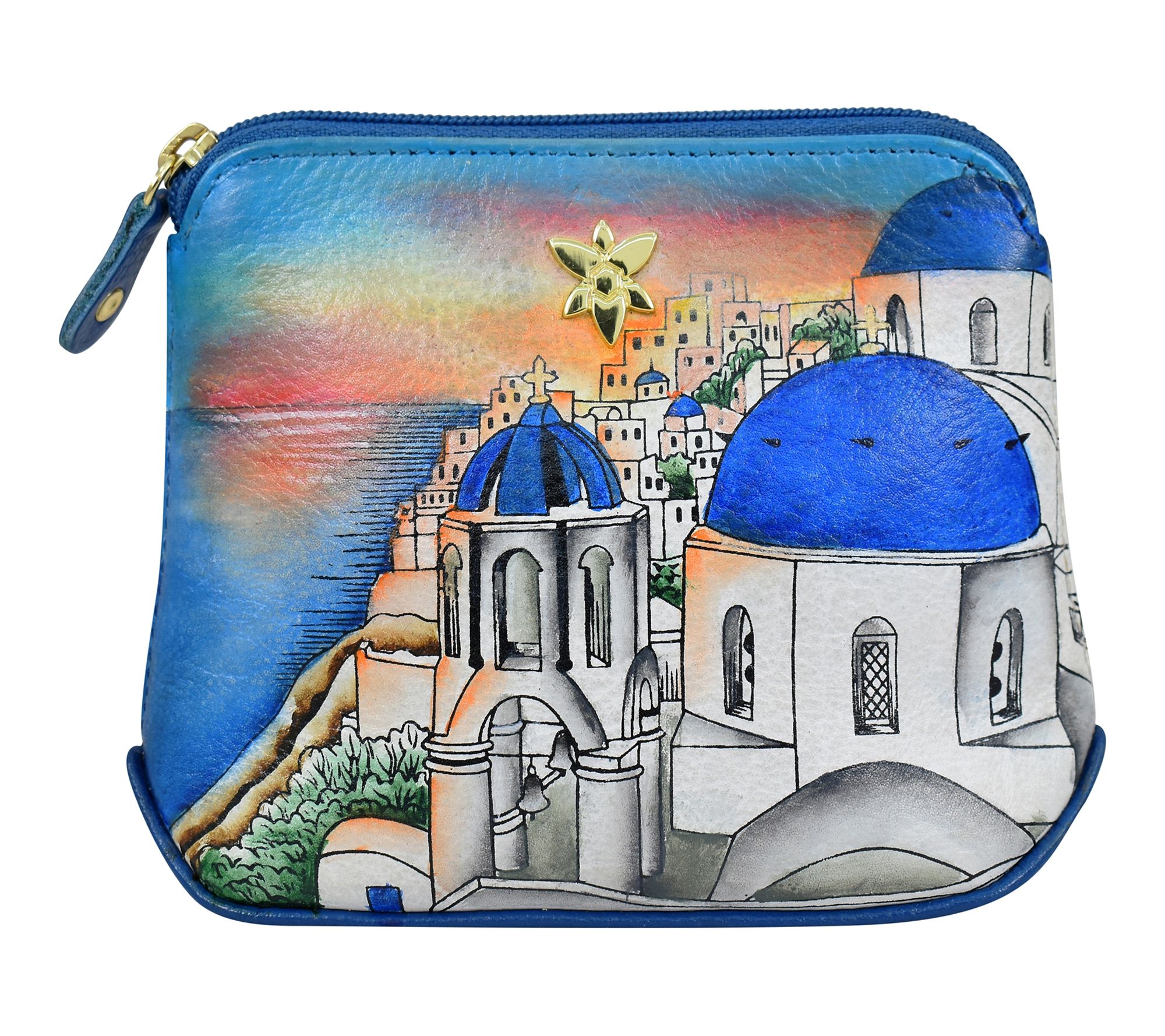 Anuschka Painted Leather Multi- Purpose Zip Pouch