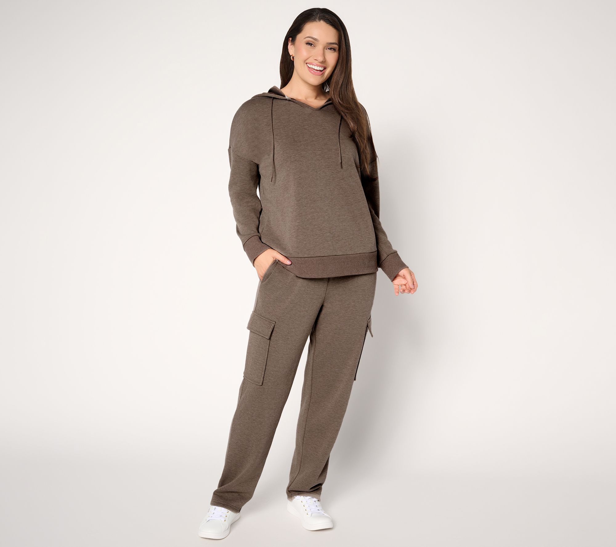 "As Is" Berkshire Homewear Tall Plush Jersey Cargo LoungeSet