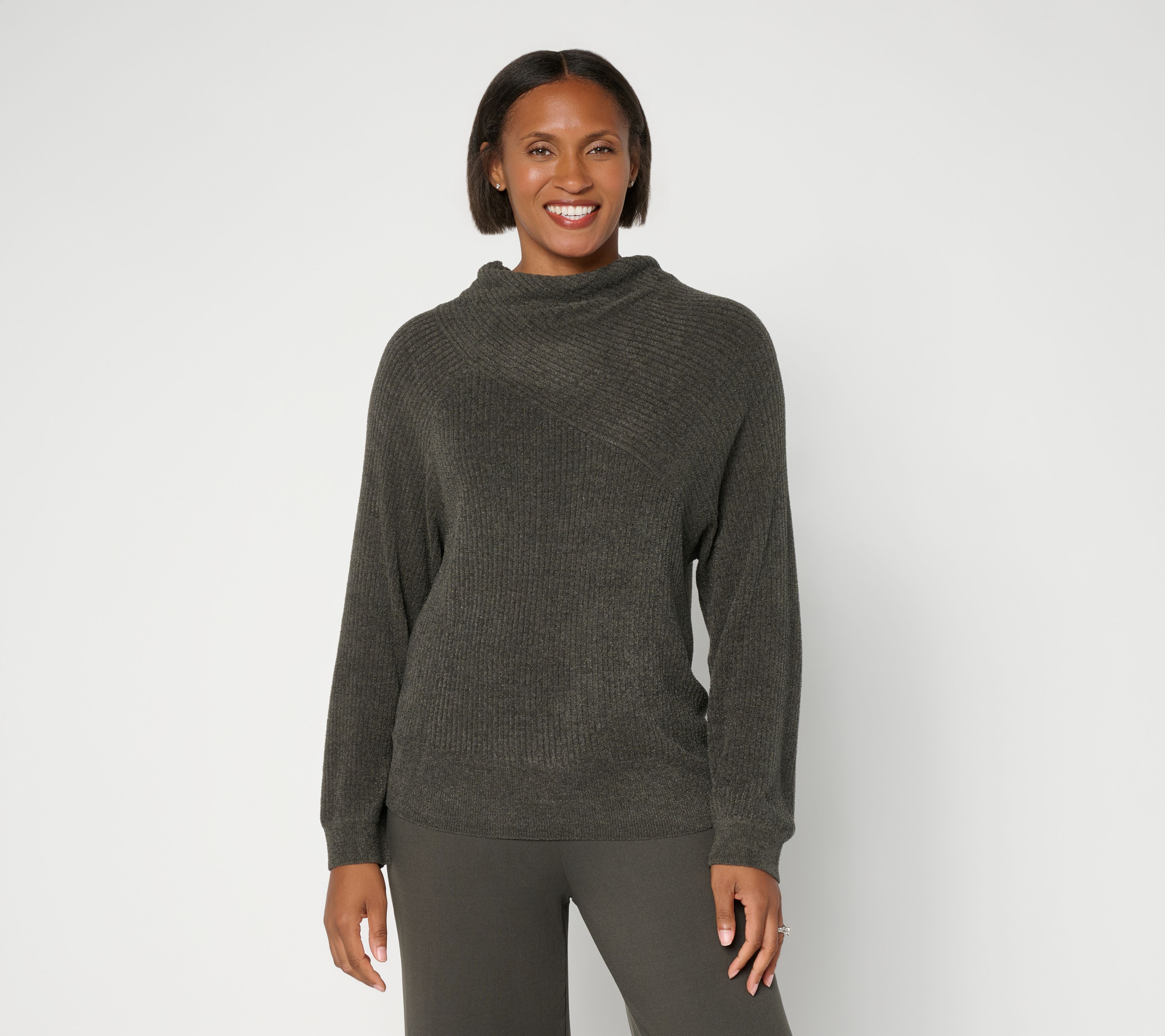 Barefoot Dreams CozyChic Ultra Lite Ribbed Cowl Neck Pullover