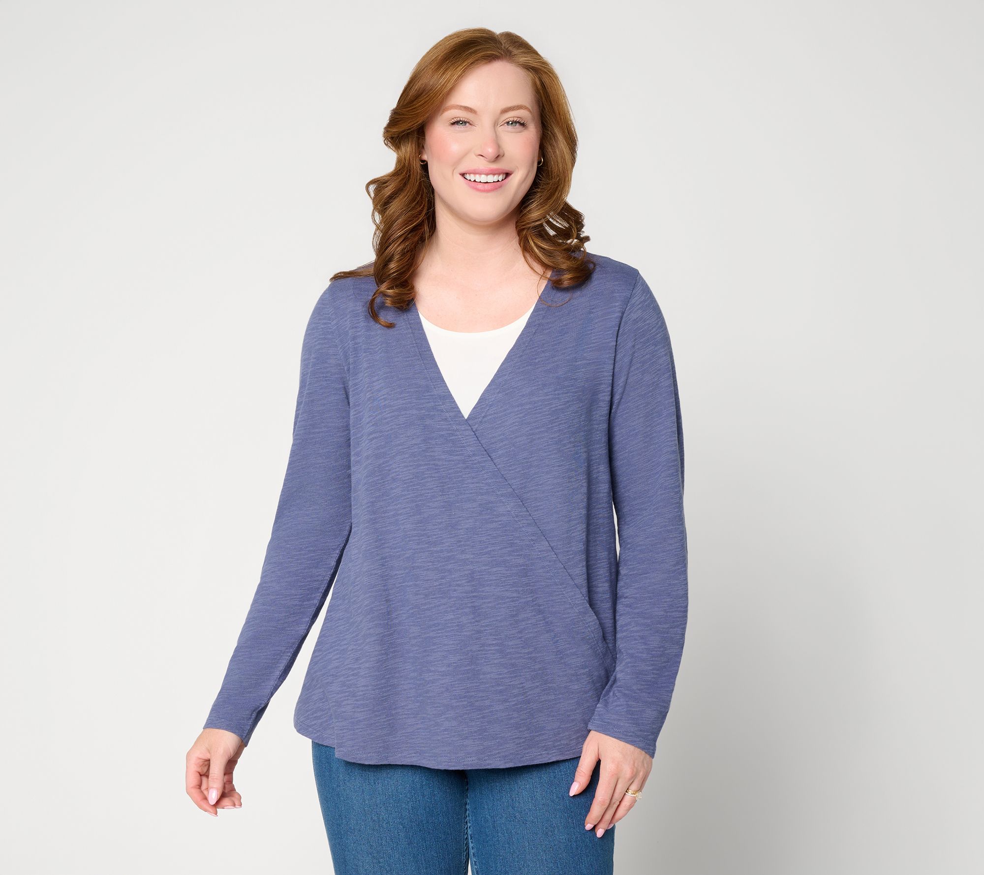 Denim & Co. Essentials Cotton Slub 4-in-1 Open Front Cardigan