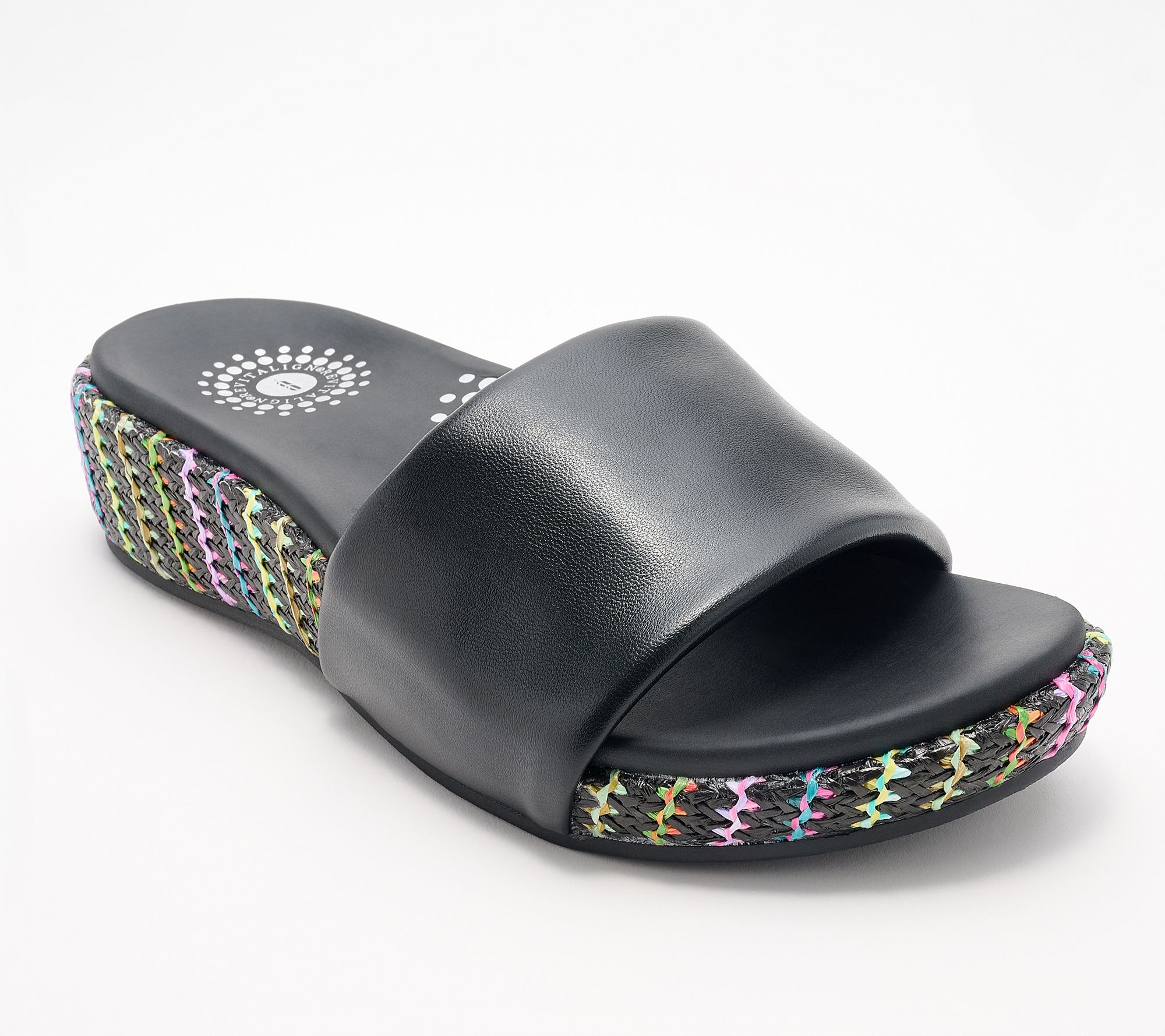 Revitalign Orthotic Leather Platform Wedges - Sea Glass