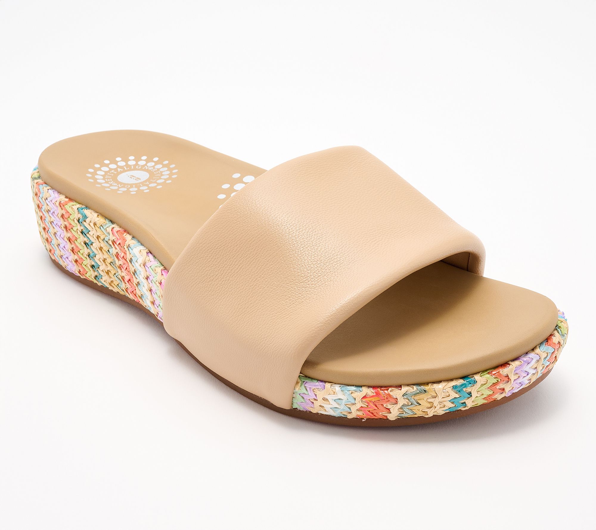 Revitalign Orthotic Leather Platform Wedges - Sea Glass
