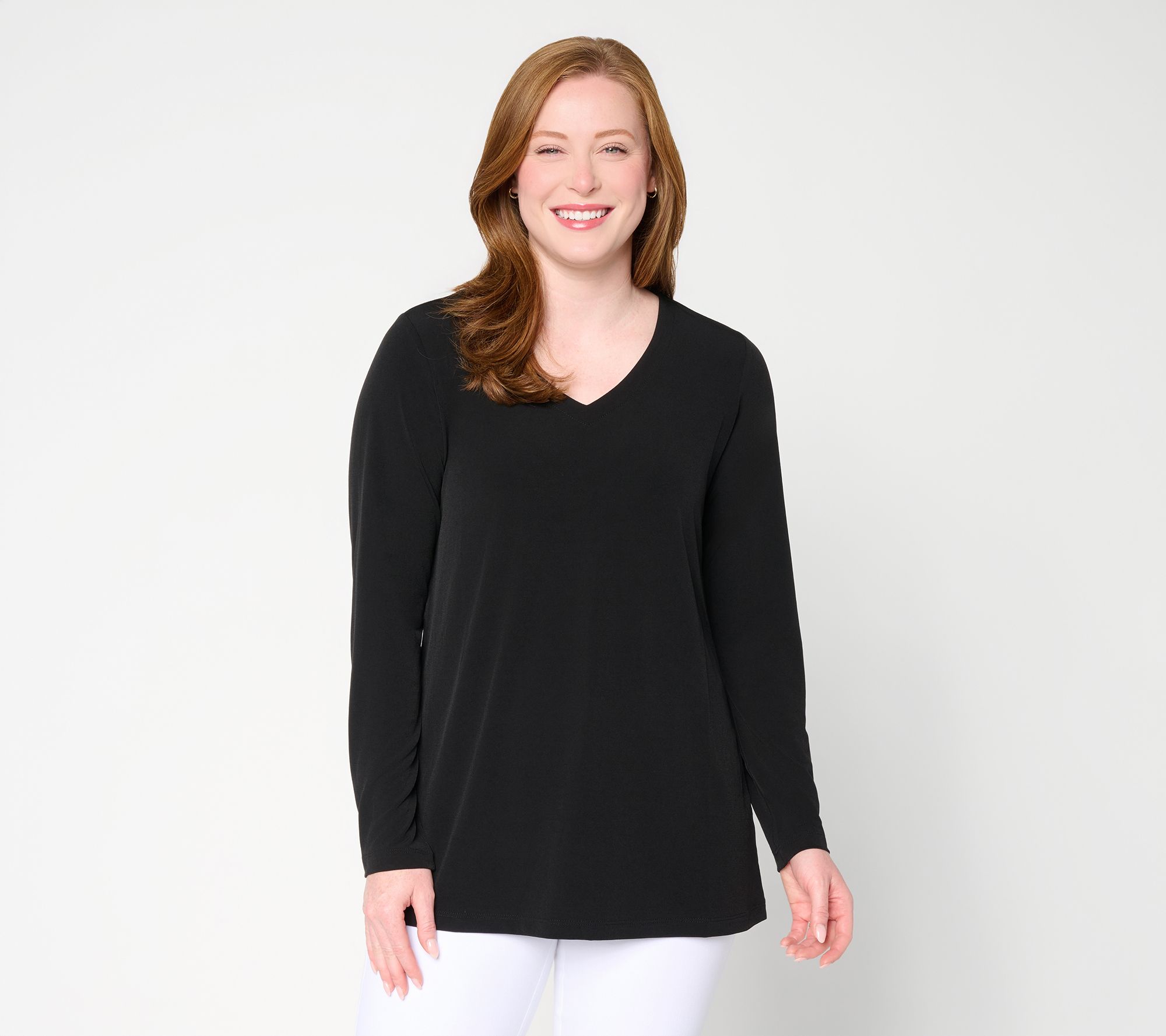 Susan Graver Essentials Regular Liquid Knit A-Line Tunic