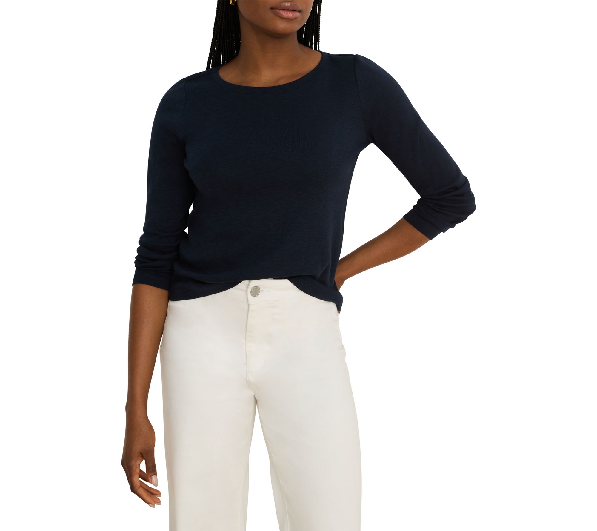 NIC+ZOE Solid Cape Rib Modern Boat Tee