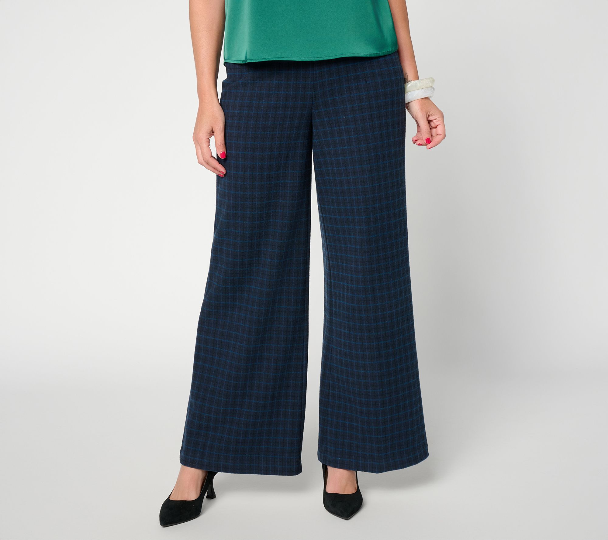 Carla Rockmore Collection Regular Flannel Hollywood Waist Wide Leg Pants