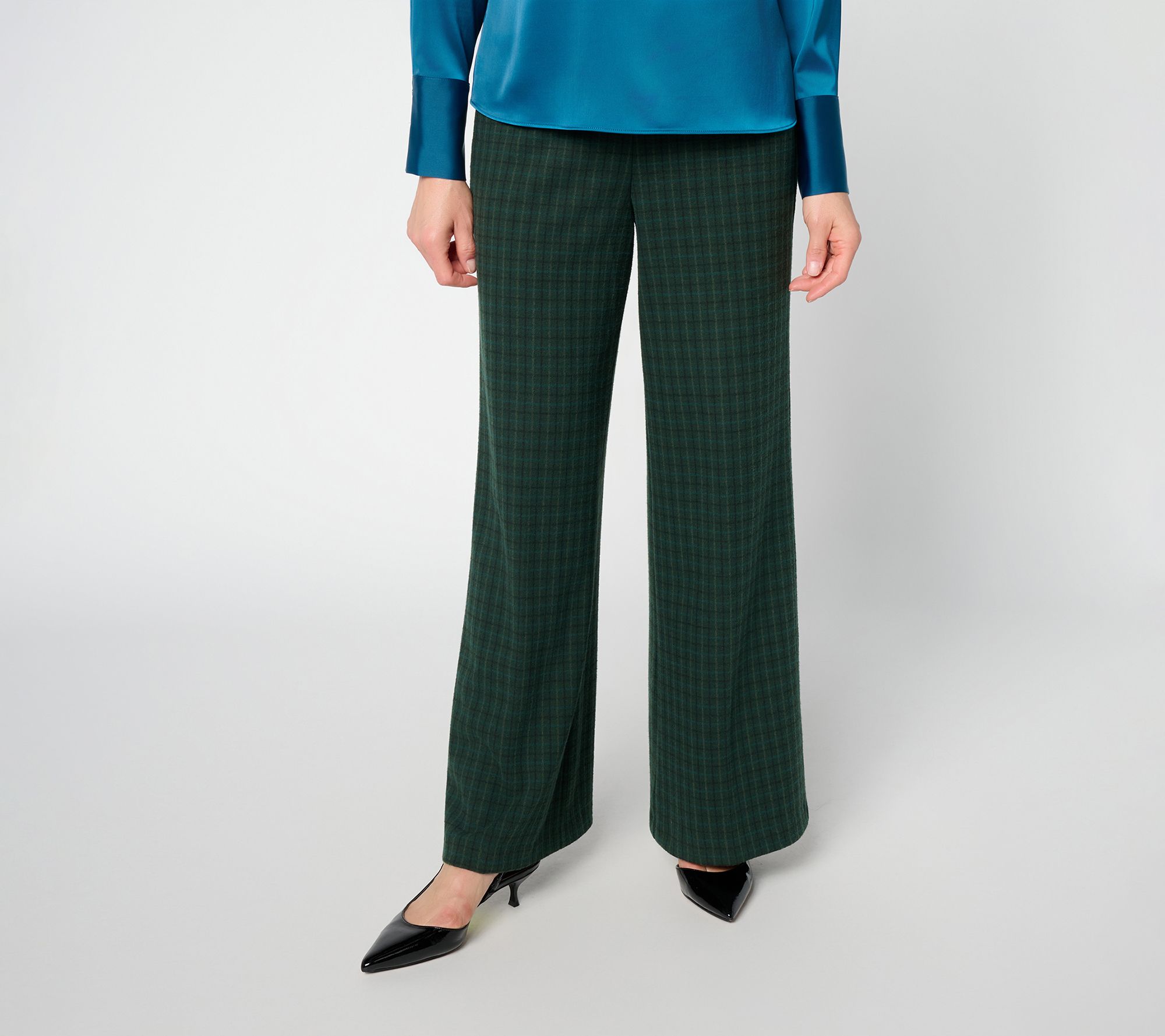 Carla Rockmore Collection Regular Flannel Hollywood Waist Wide Leg Pants