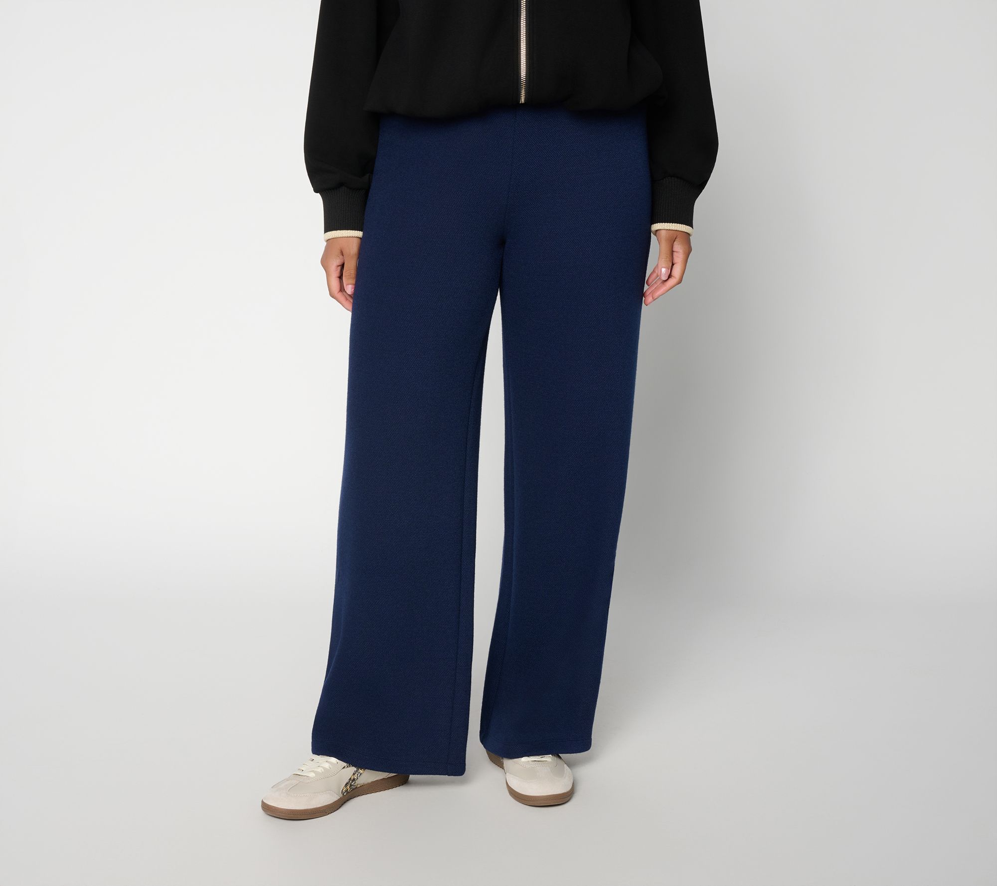 Dennis Basso Regular Pique Jersey Knit Pull-On Pant