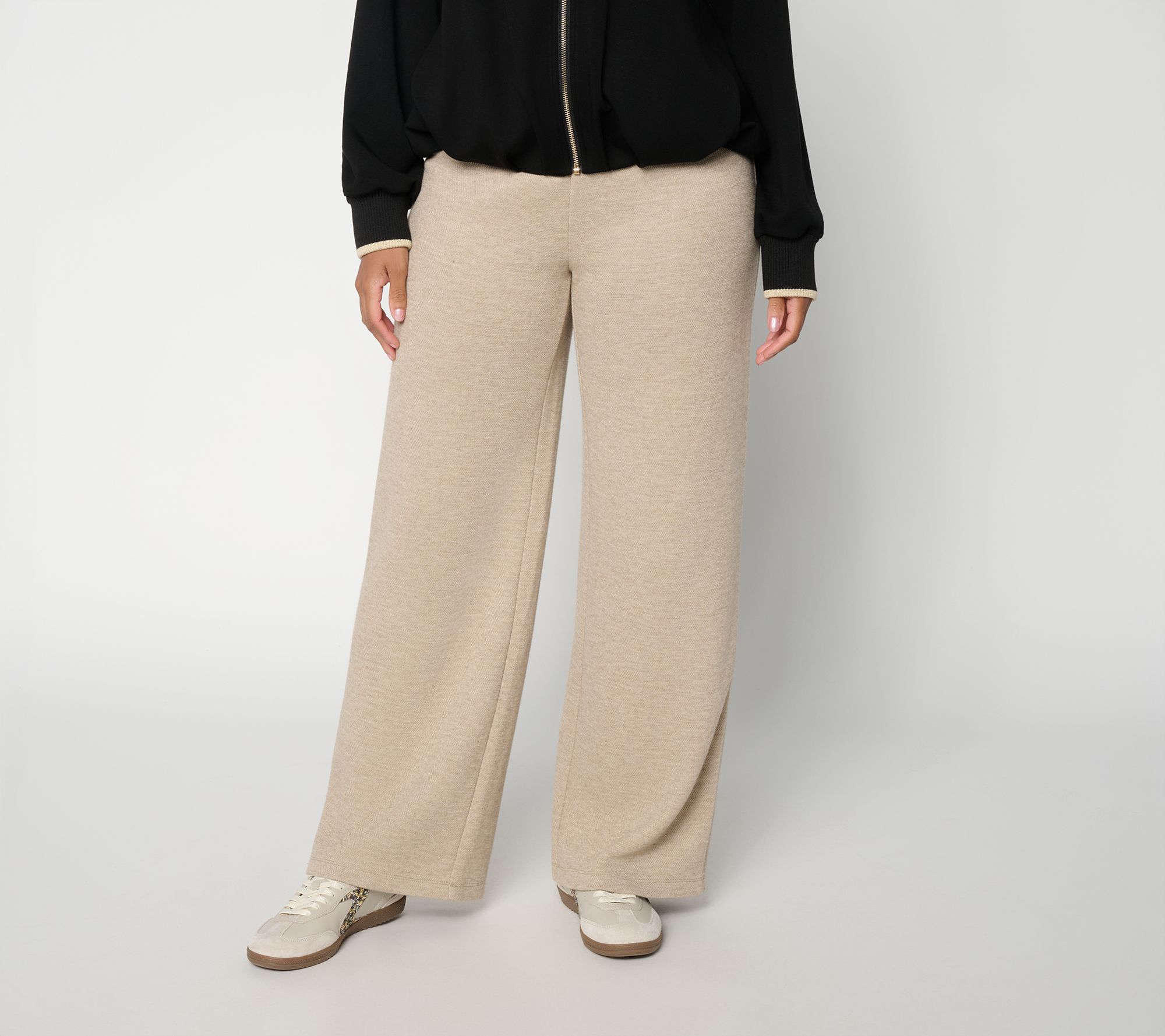 Dennis Basso Regular Pique Jersey Knit Pull-On Pant