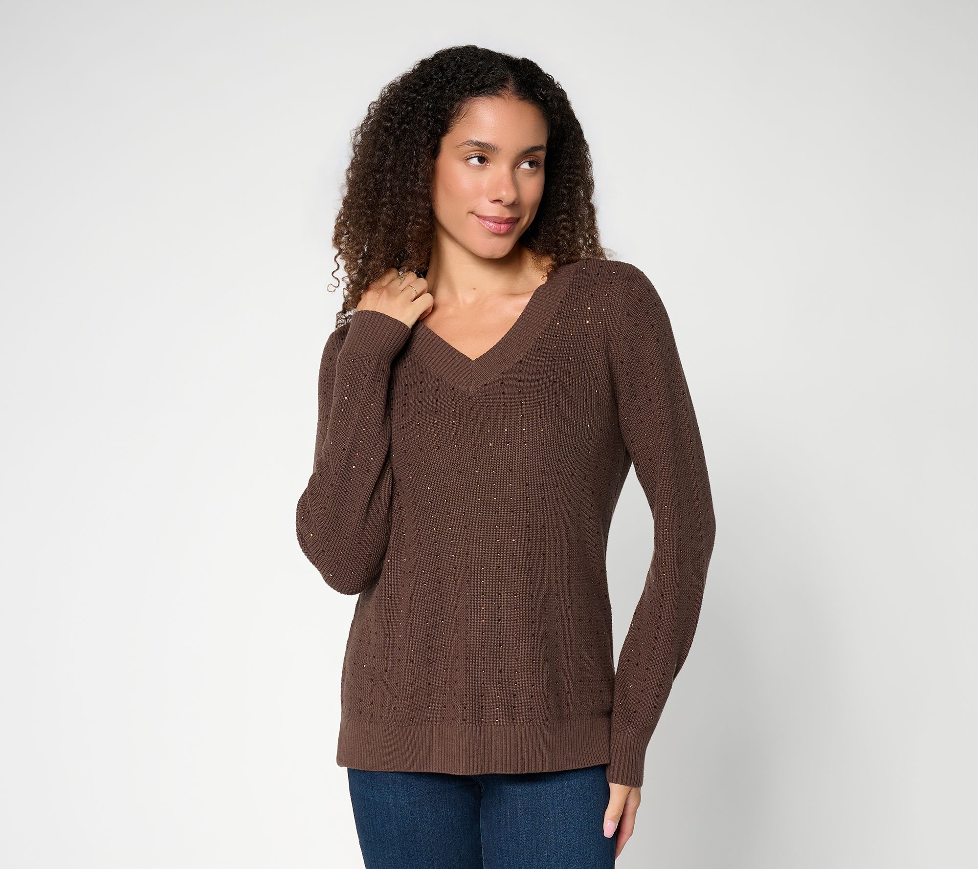 Jingle Belles by Kim Gravel Shine On Beaded Shaker Sweater