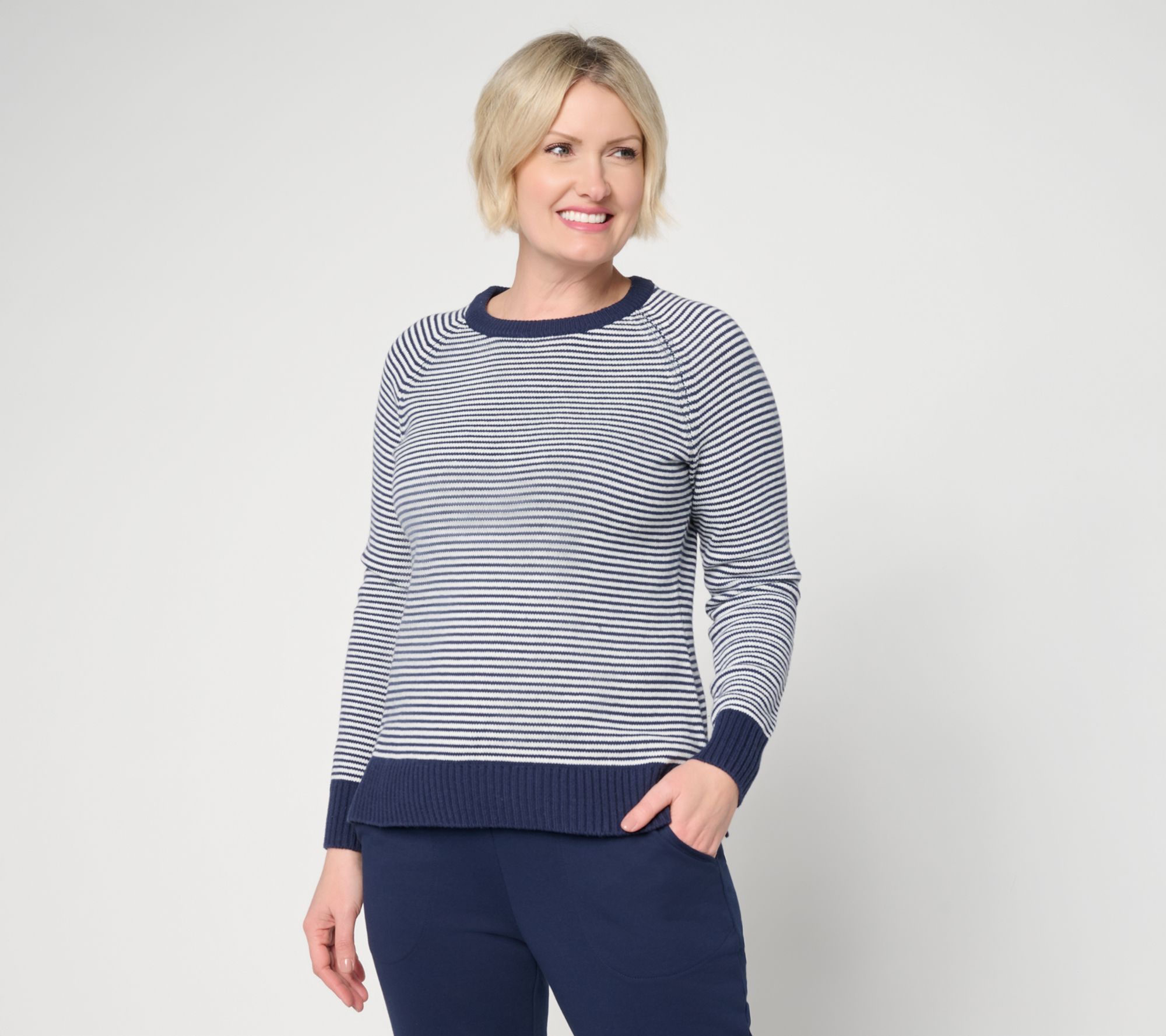 "As Is" Belle by Kim Gravel Nod to Nautical Raglan Sleeve Sweater
