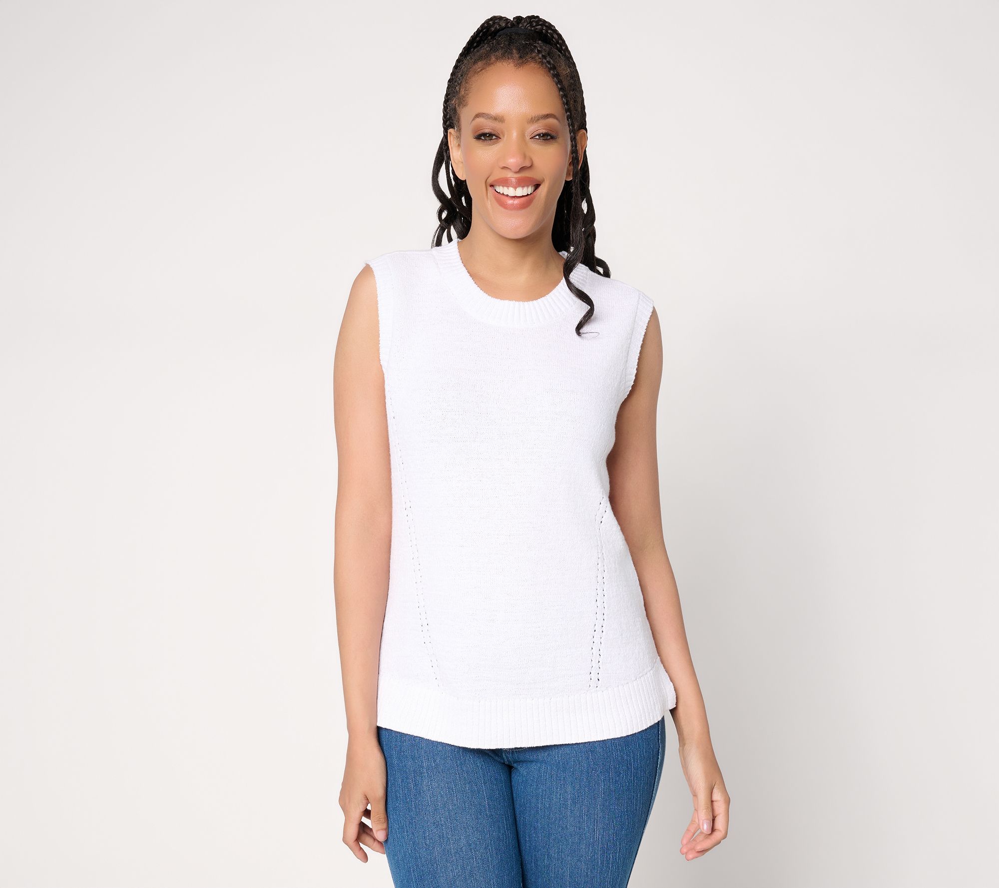 "As Is" Belle by Kim Gravel Fresh Pick Pointelle Sweater Tank