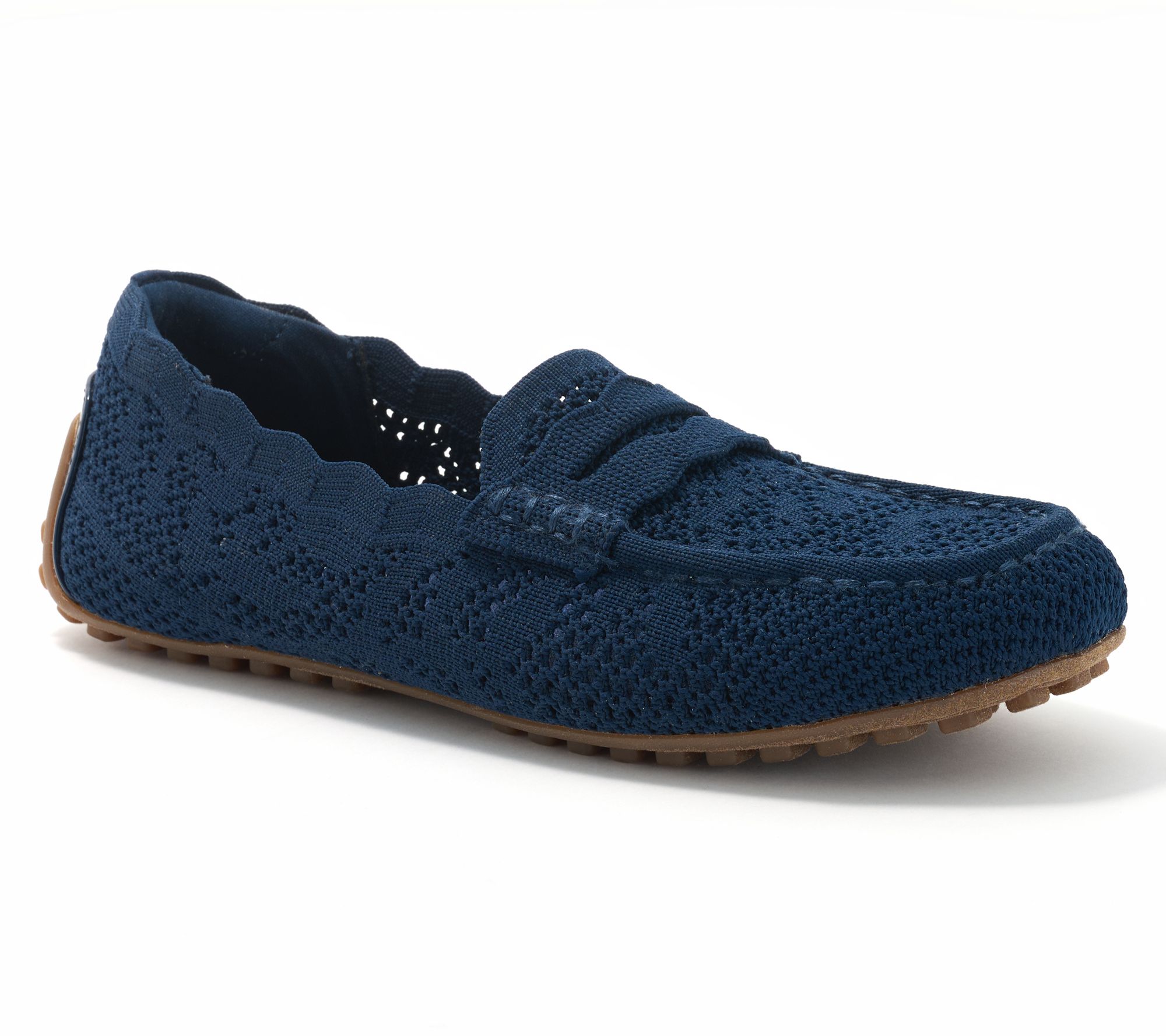 "As Is" Skechers Cleo Driver Recycled Vegan Knit Crochet Loafers