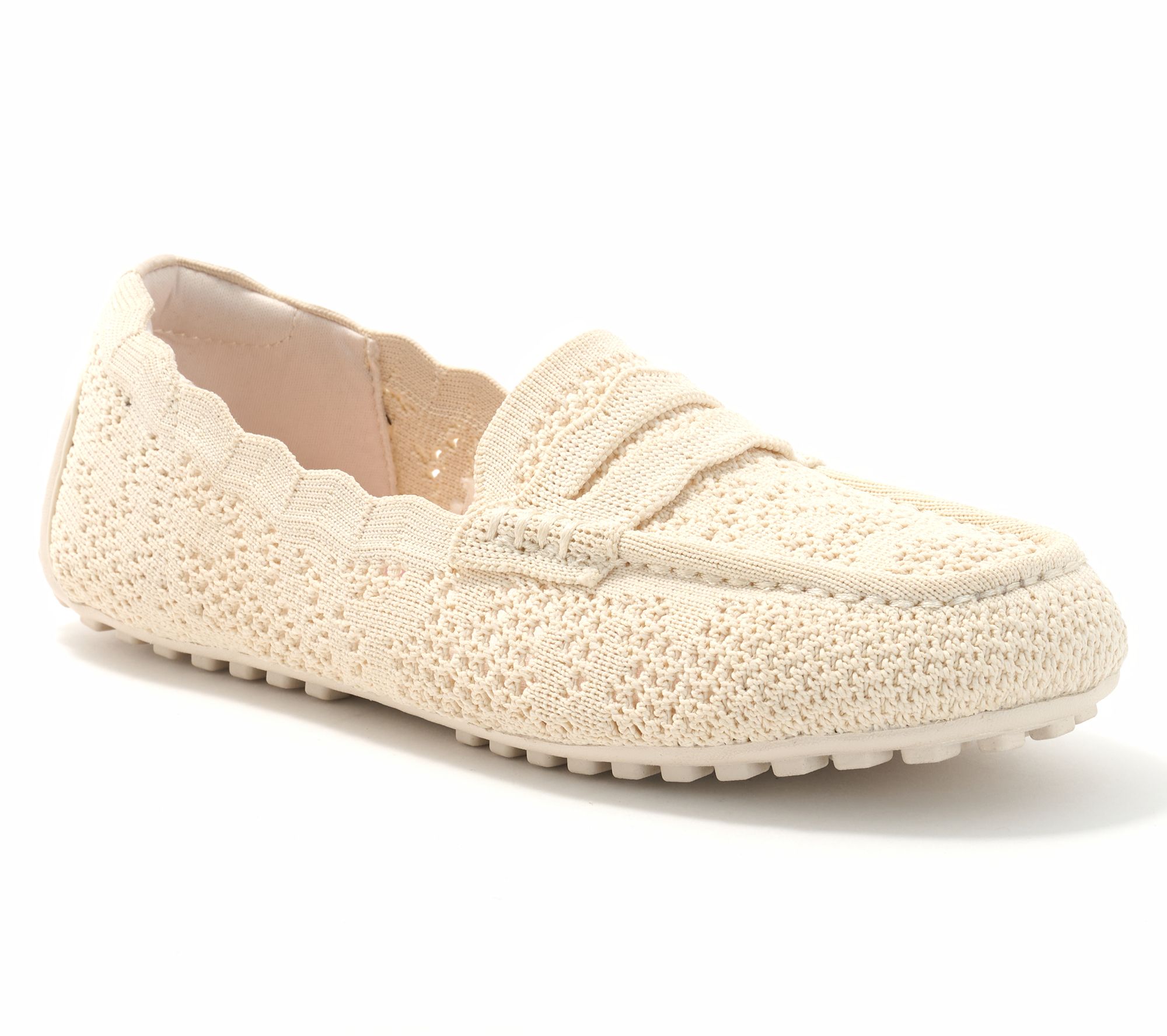 "As Is" Skechers Cleo Driver Recycled Vegan Knit Crochet Loafers