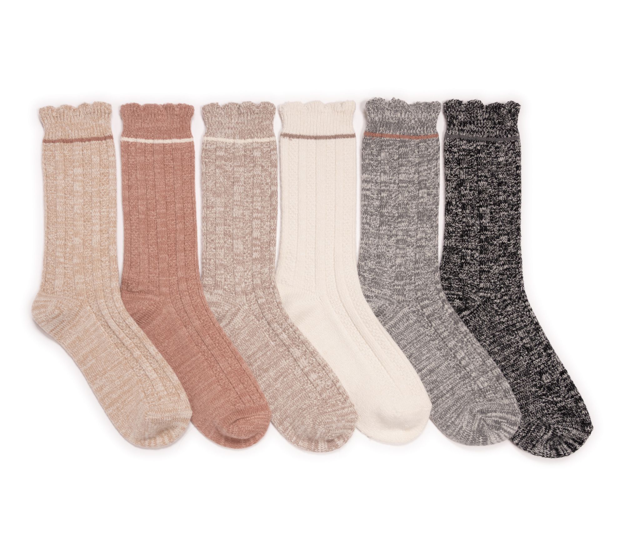 Muk Luks 6 Pk Microfiber Boot Socks